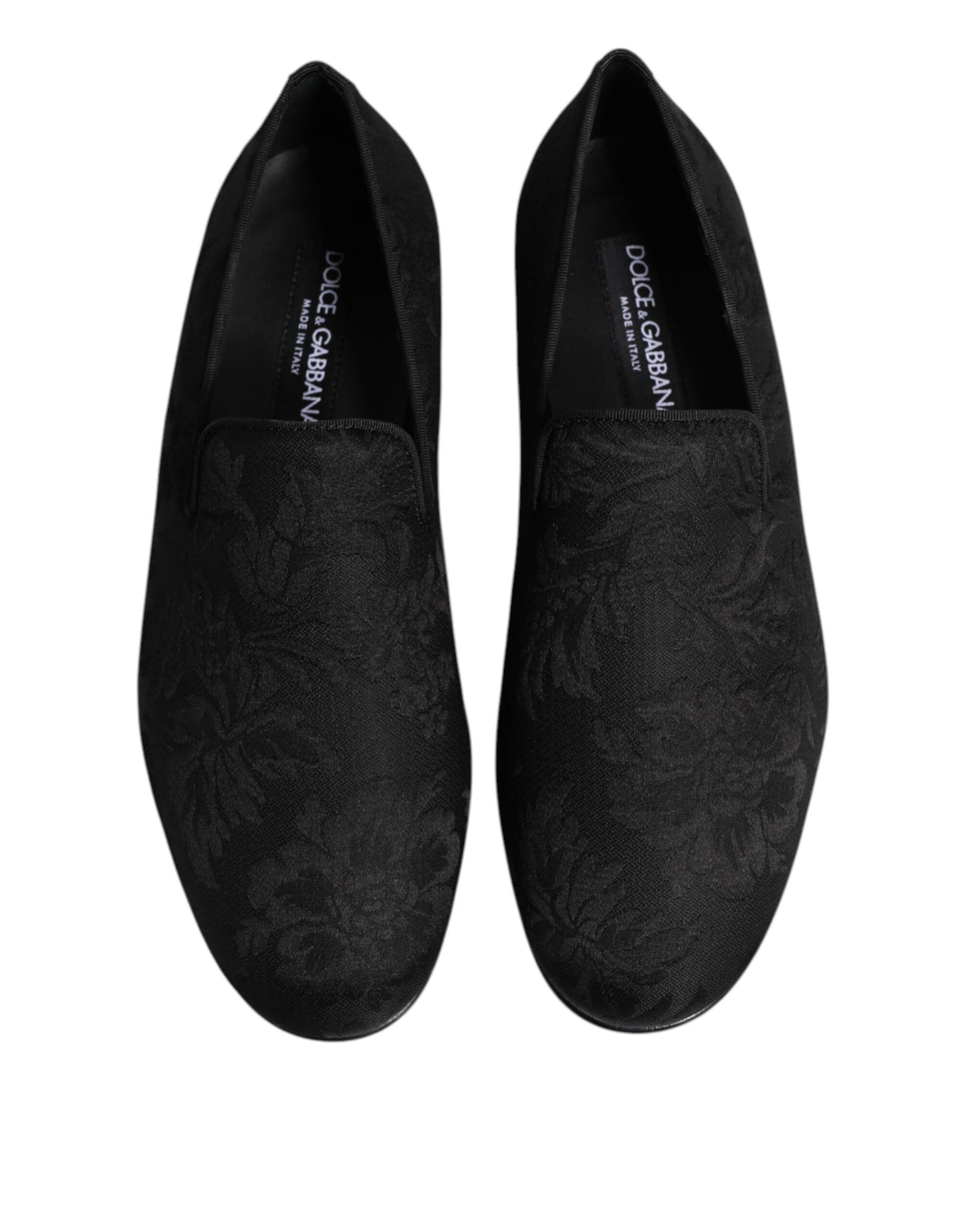Dolce & Gabbana Black Floral Brocade Loafers Men Dress Shoes Curated Luxury Accessories by Orvyn
