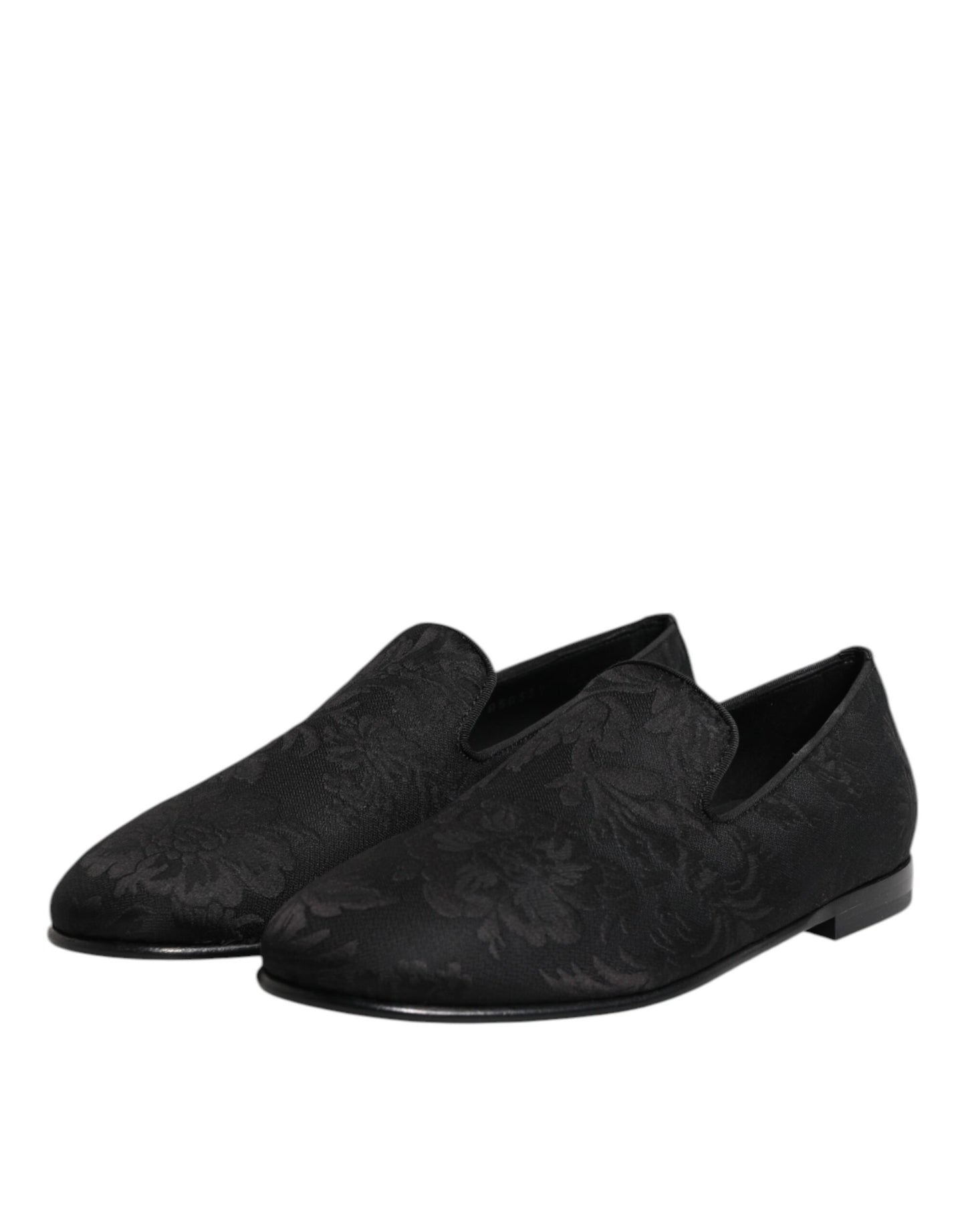 Dolce & Gabbana Black Floral Brocade Loafers Men Dress Shoes Curated Luxury Accessories by Orvyn
