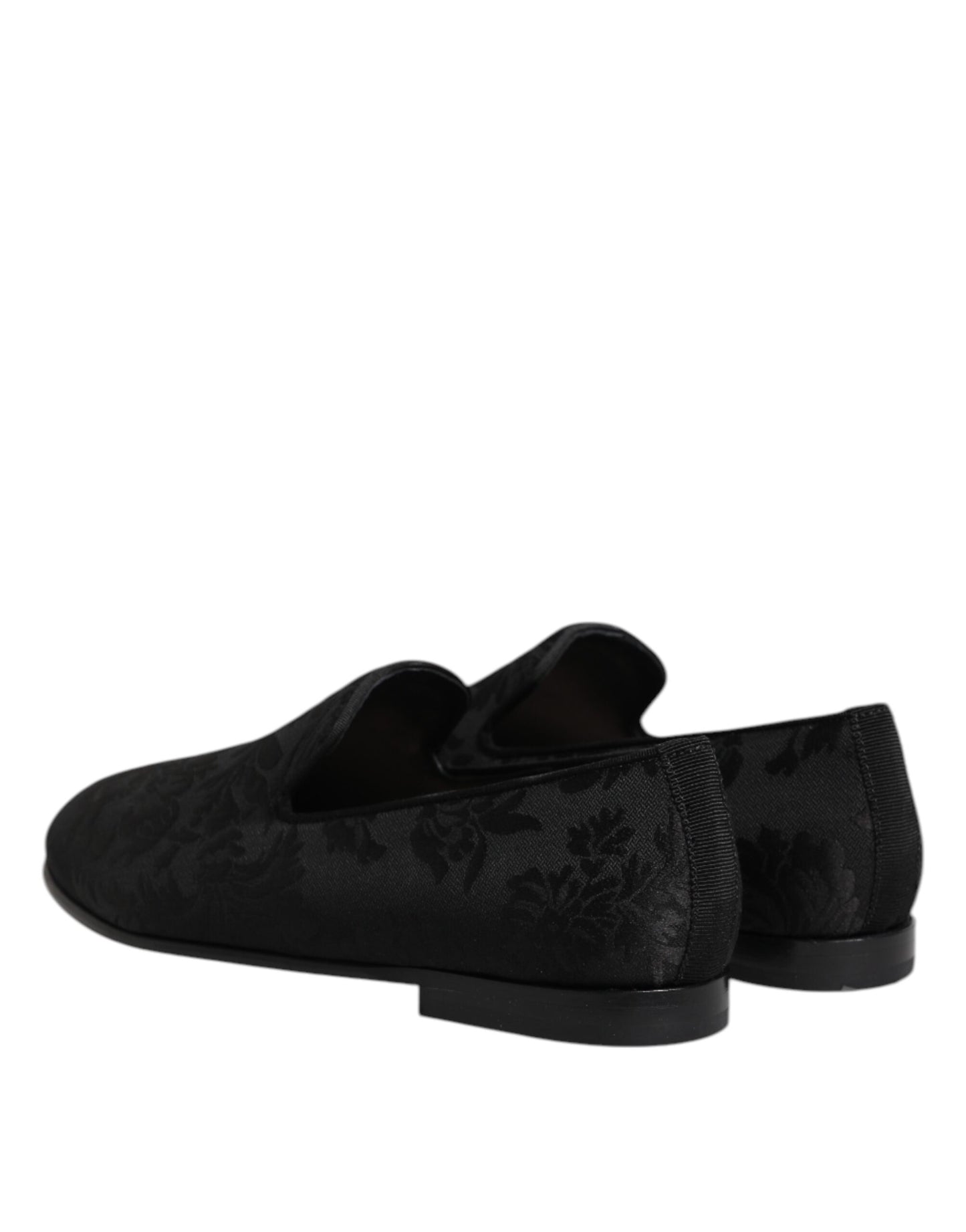 Dolce & Gabbana Black Floral Brocade Loafers Men Dress Shoes Curated Luxury Accessories by Orvyn