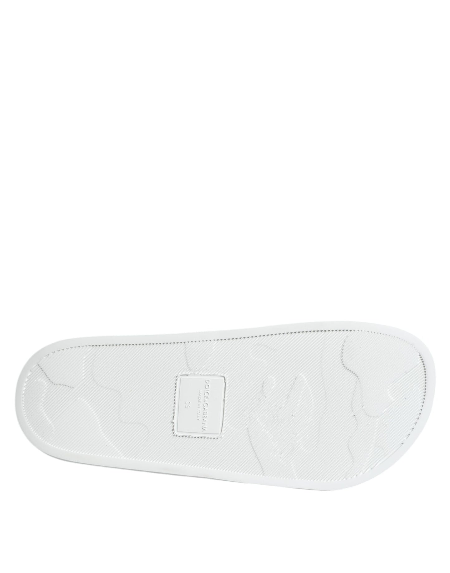 Dolce & Gabbana White Black Leather Sandals Beachwear Shoes Curated Luxury Accessories by Orvyn