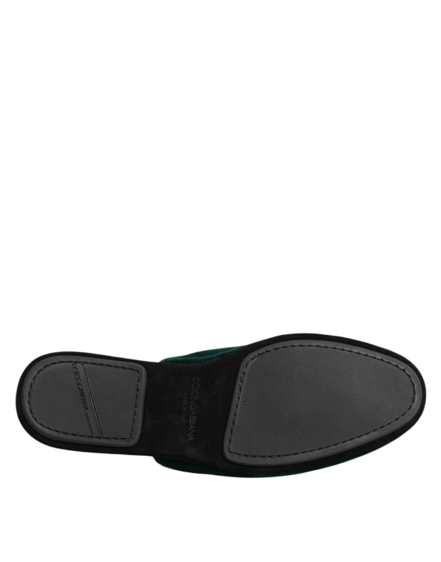 Dolce & Gabbana Green Velvet Cross Embellished Slippers Shoes Curated Luxury Accessories by Orvyn