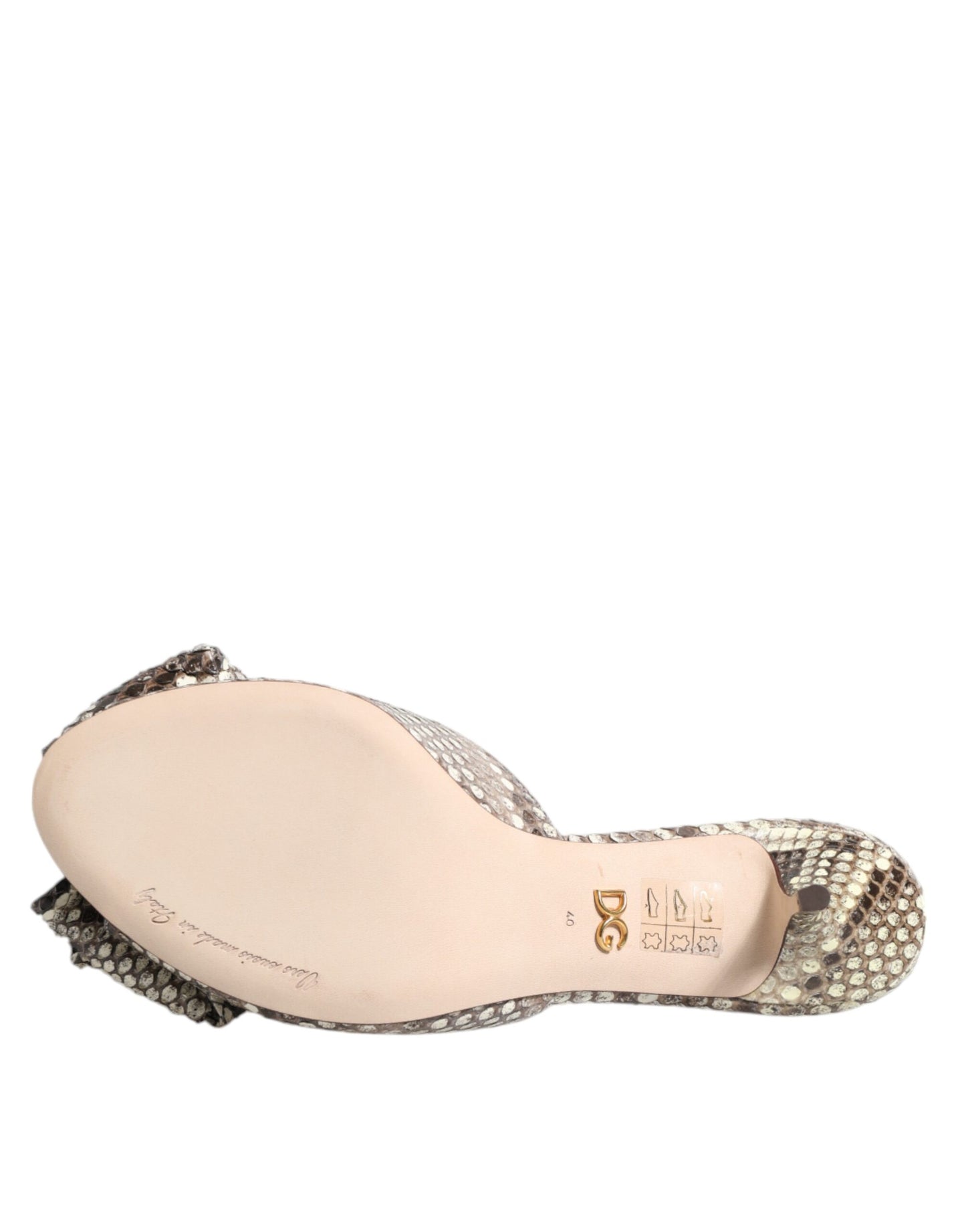 Dolce & Gabbana Multicolor Keira Bow Leather Peep Toe Mules Shoes Curated Luxury Accessories by Orvyn