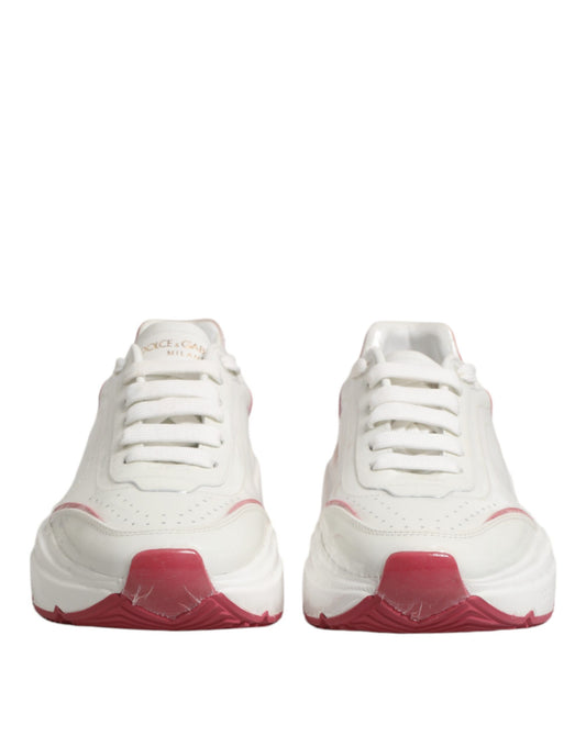 Dolce & Gabbana White Pink Daymaster Low Top Sneakers Shoes Curated Luxury Accessories by Orvyn