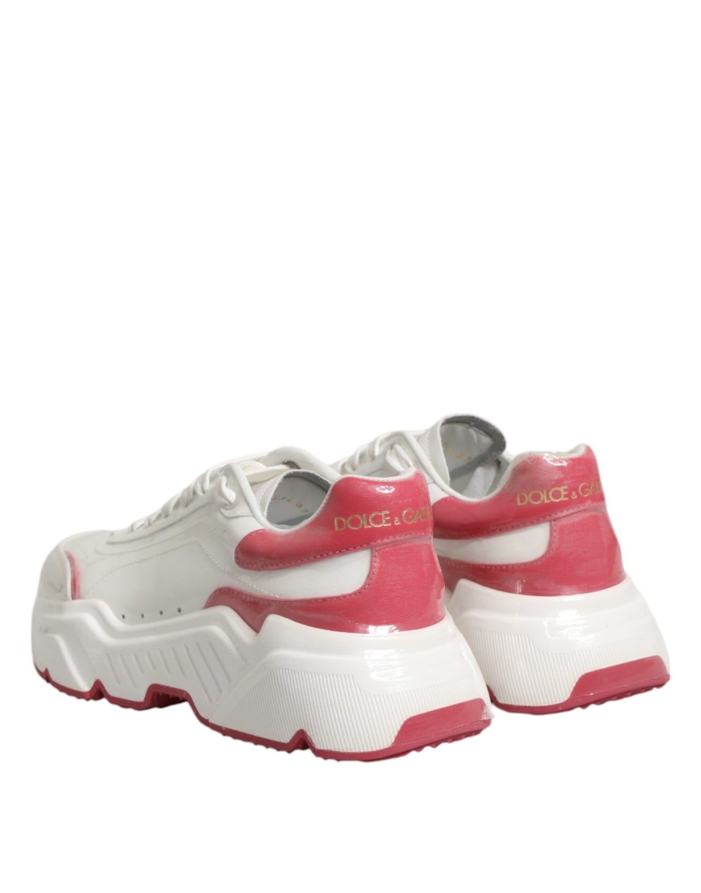 Dolce & Gabbana White Pink Daymaster Low Top Sneakers Shoes Curated Luxury Accessories by Orvyn