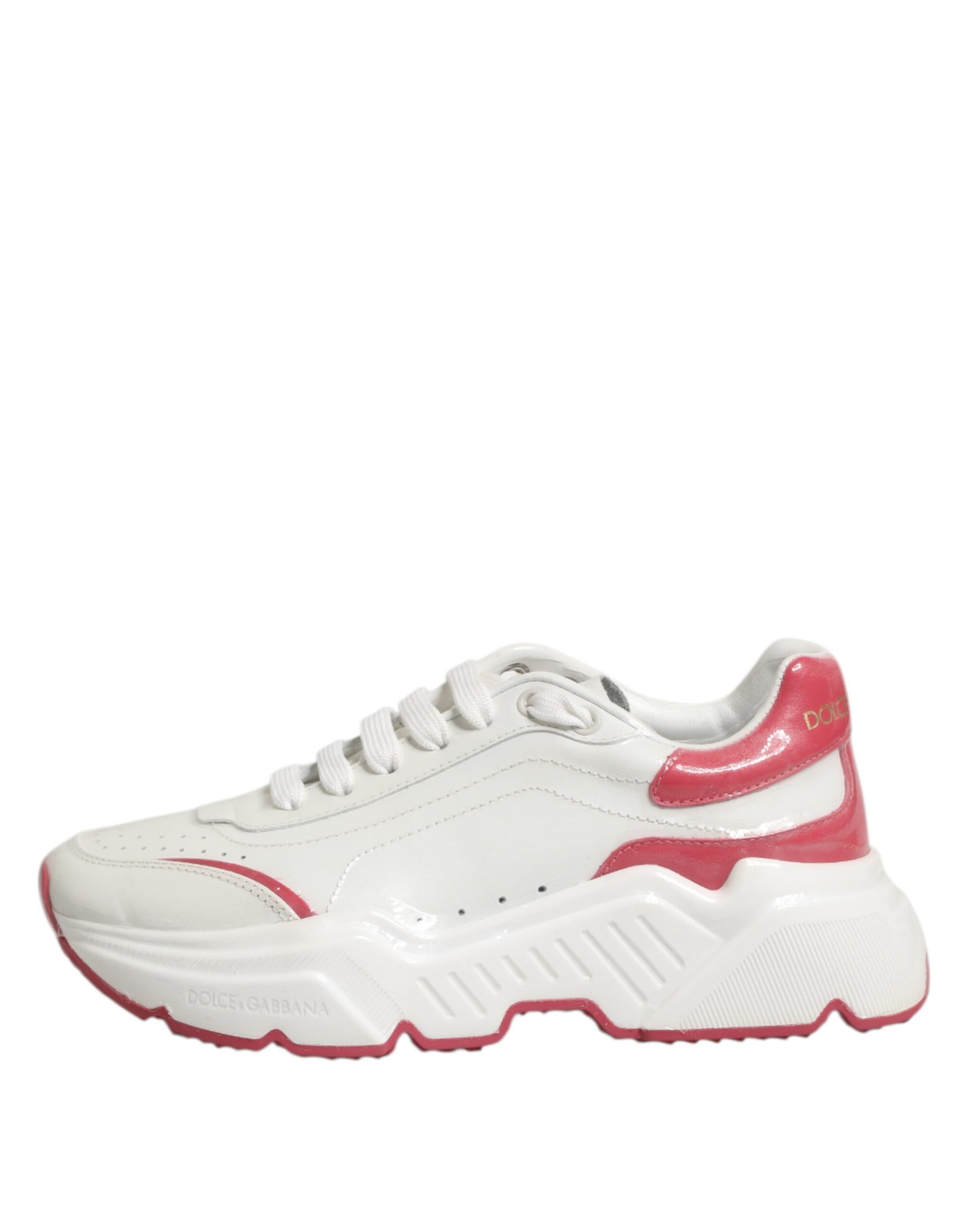 Dolce & Gabbana White Pink Daymaster Low Top Sneakers Shoes Curated Luxury Accessories by Orvyn