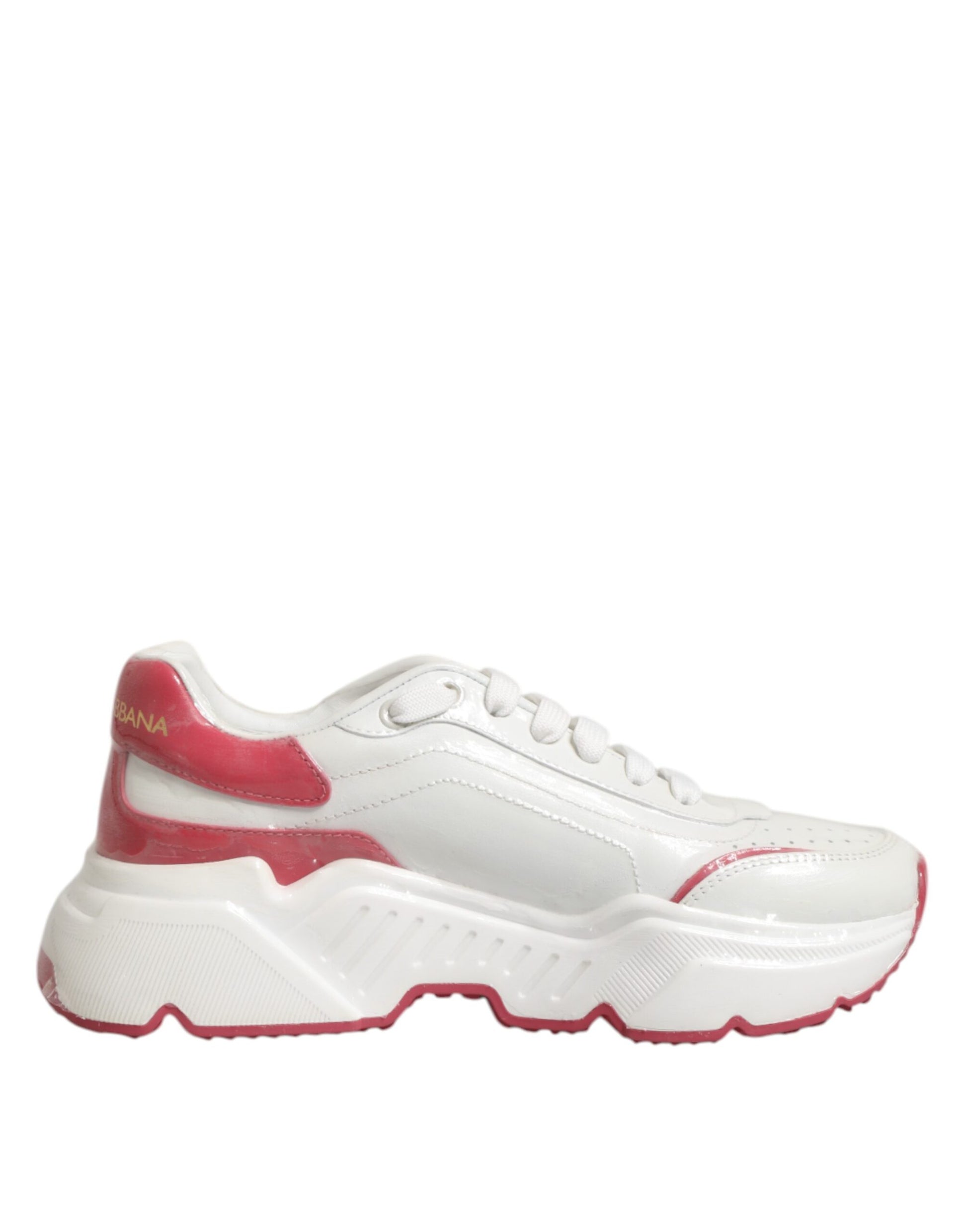 Dolce & Gabbana White Pink Daymaster Low Top Sneakers Shoes Curated Luxury Accessories by Orvyn