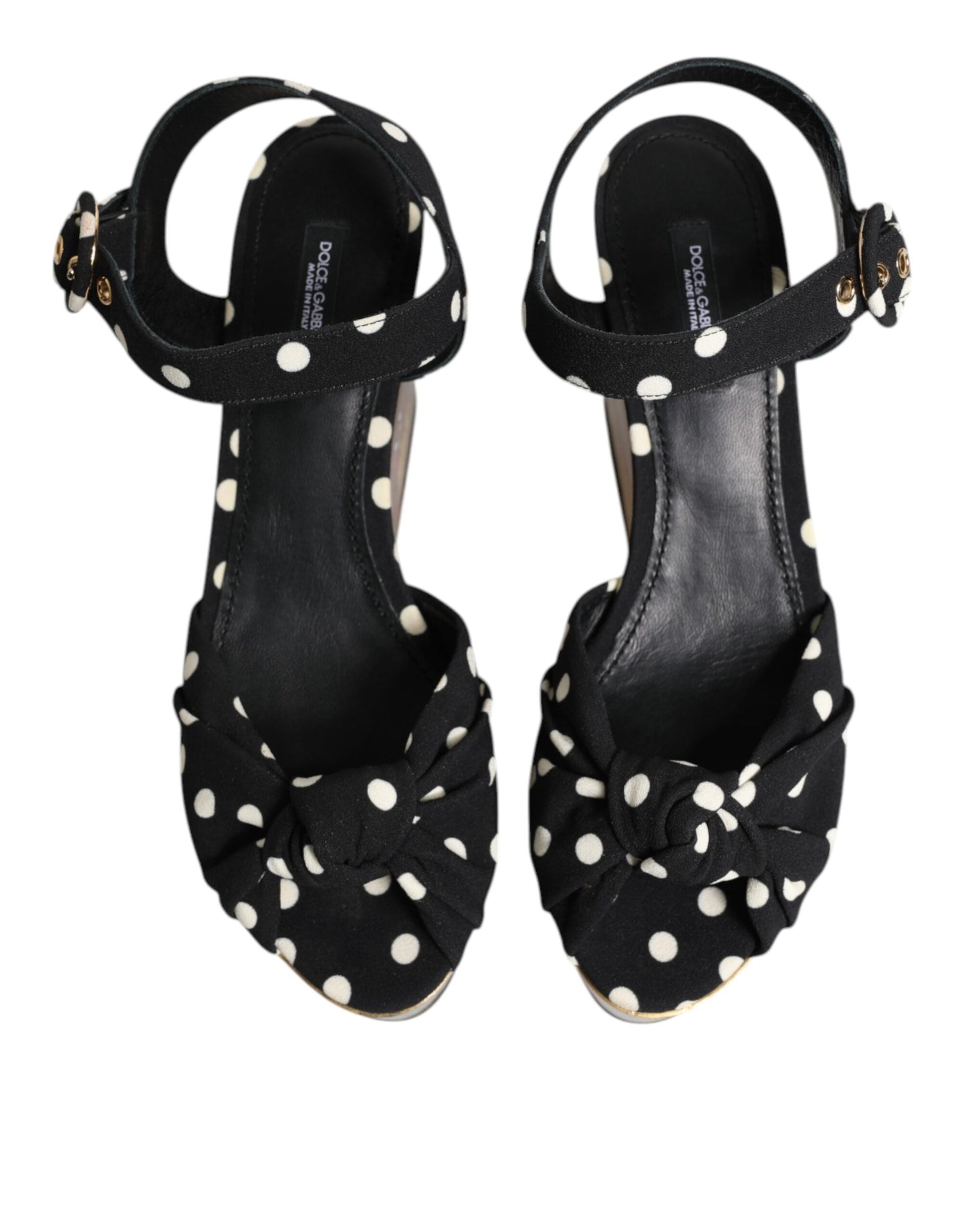Dolce & Gabbana Multicolor Fish Polka Dot Wedge Sandals Shoes Curated Luxury Accessories by Orvyn