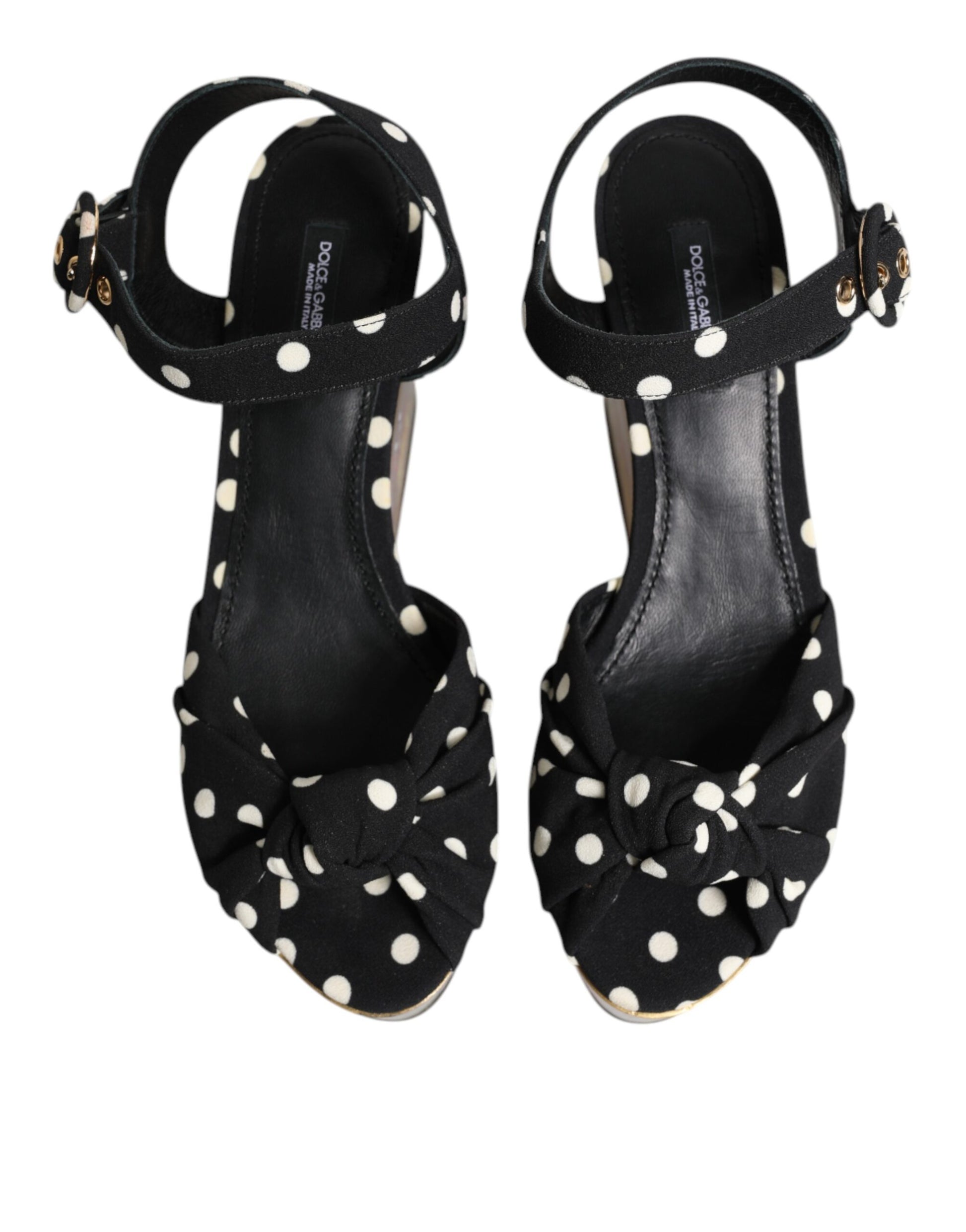 Dolce & Gabbana Multicolor Fish Polka Dot Wedge Sandals Shoes Curated Luxury Accessories by Orvyn