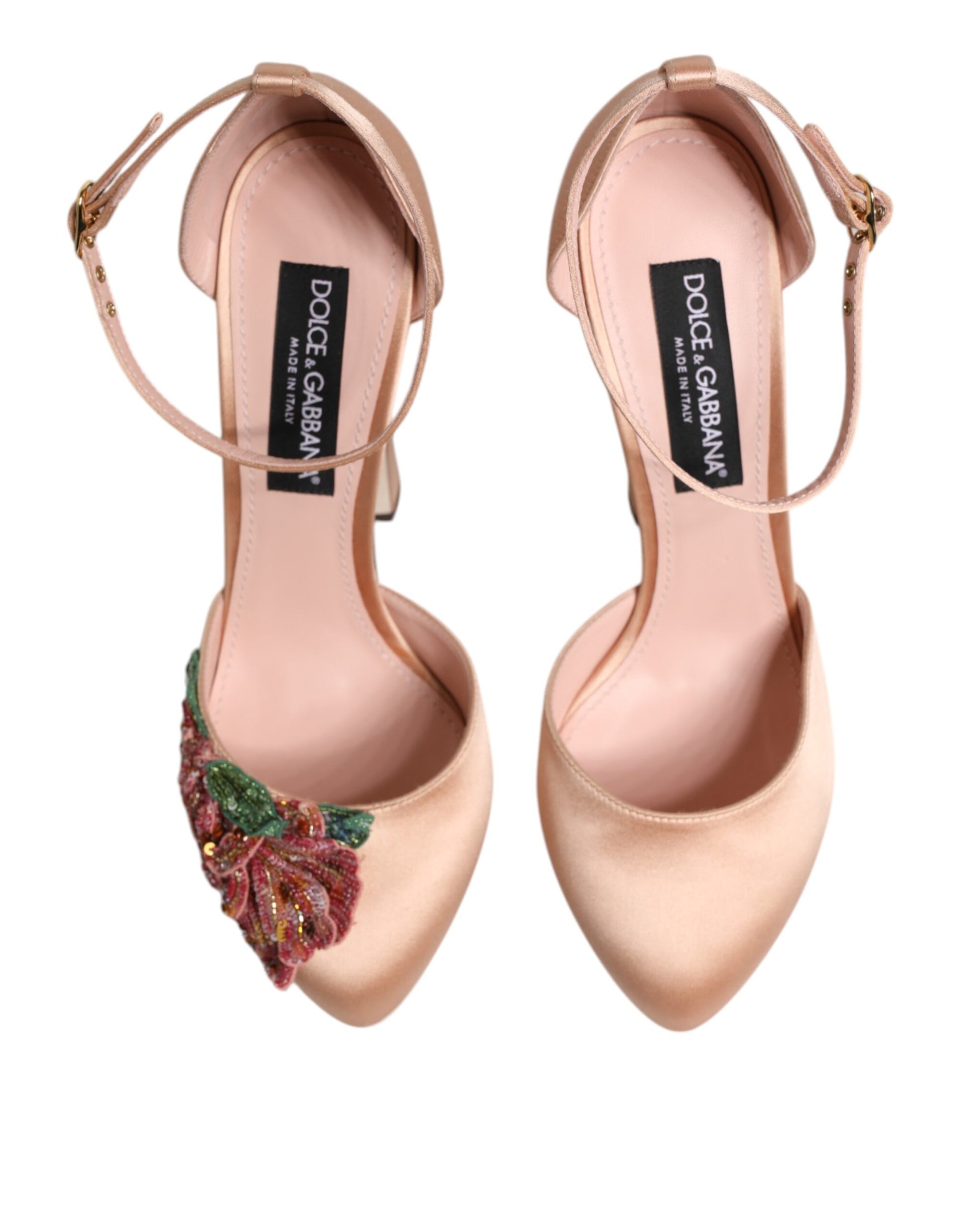 Dolce & Gabbana Pink Block Heels Ankle Strap Sandals Shoes Curated Luxury Accessories by Orvyn