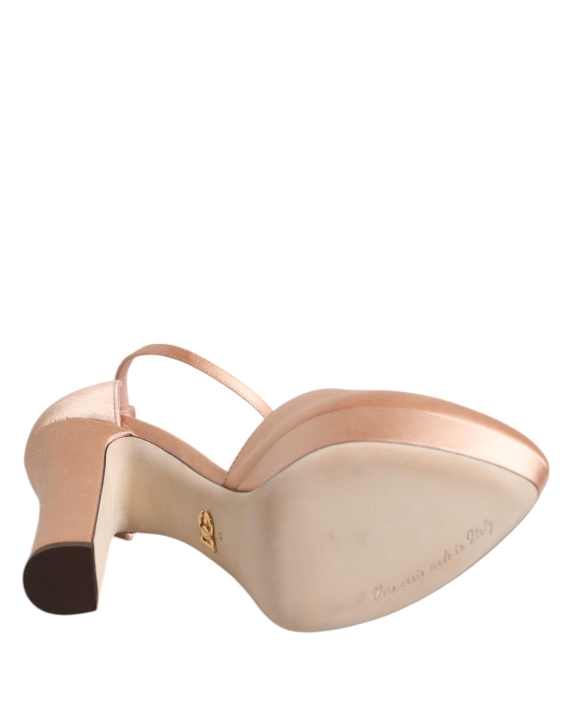 Dolce & Gabbana Pink Block Heels Ankle Strap Sandals Shoes Curated Luxury Accessories by Orvyn
