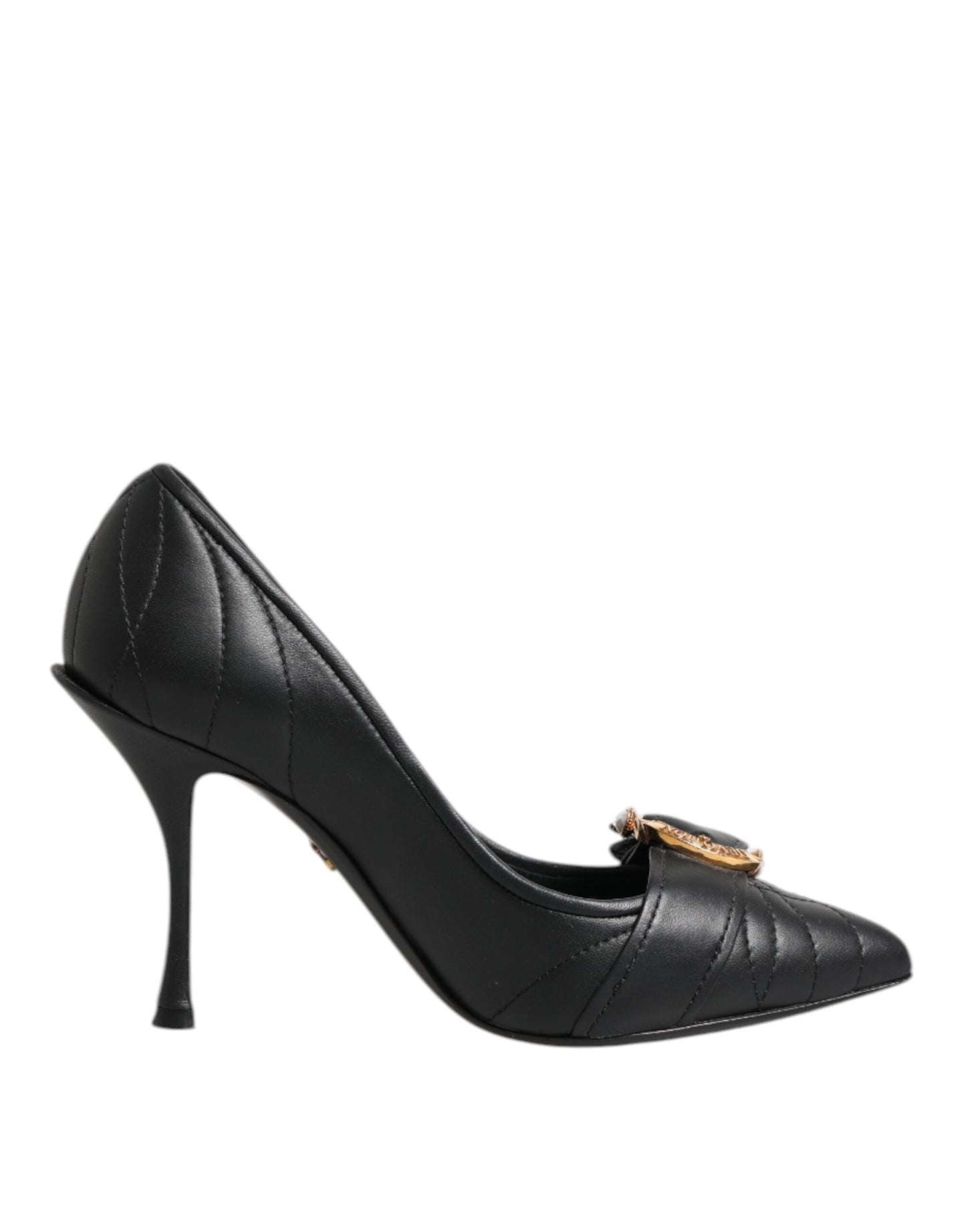 Dolce & Gabbana Black Devotion Leather Heels Pumps Shoes Curated Luxury Accessories by Orvyn