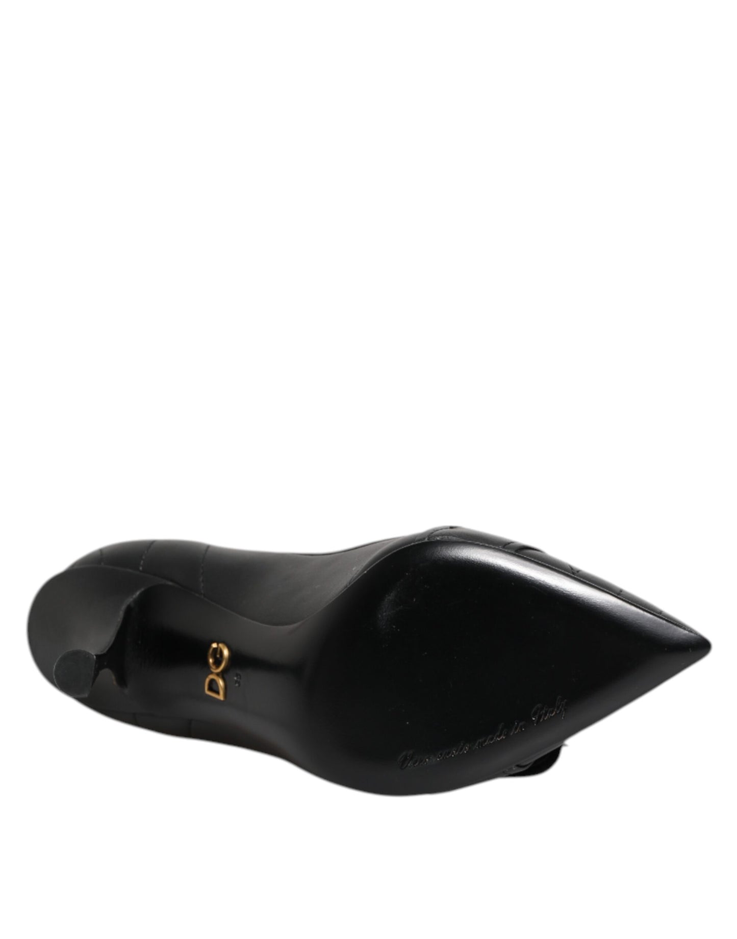 Dolce & Gabbana Black Devotion Leather Heels Pumps Shoes Curated Luxury Accessories by Orvyn