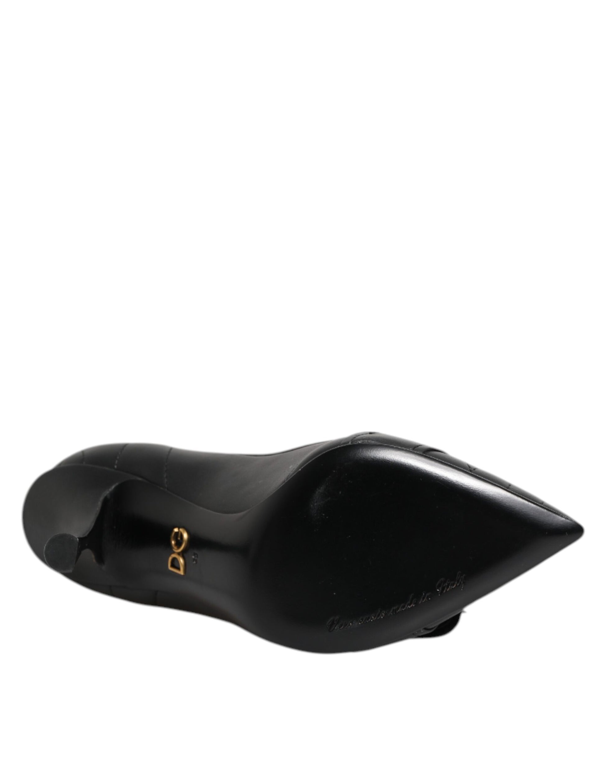 Dolce & Gabbana Black Devotion Leather Heels Pumps Shoes Curated Luxury Accessories by Orvyn