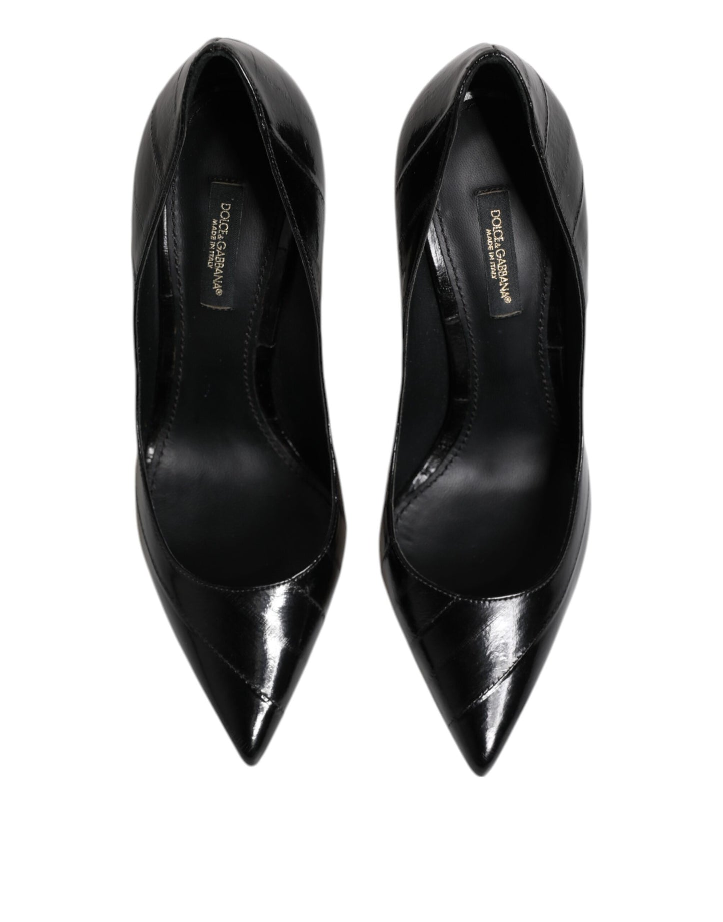 Dolce & Gabbana Black Leather Stiletto High Heels Pumps Shoes Curated Luxury Accessories by Orvyn