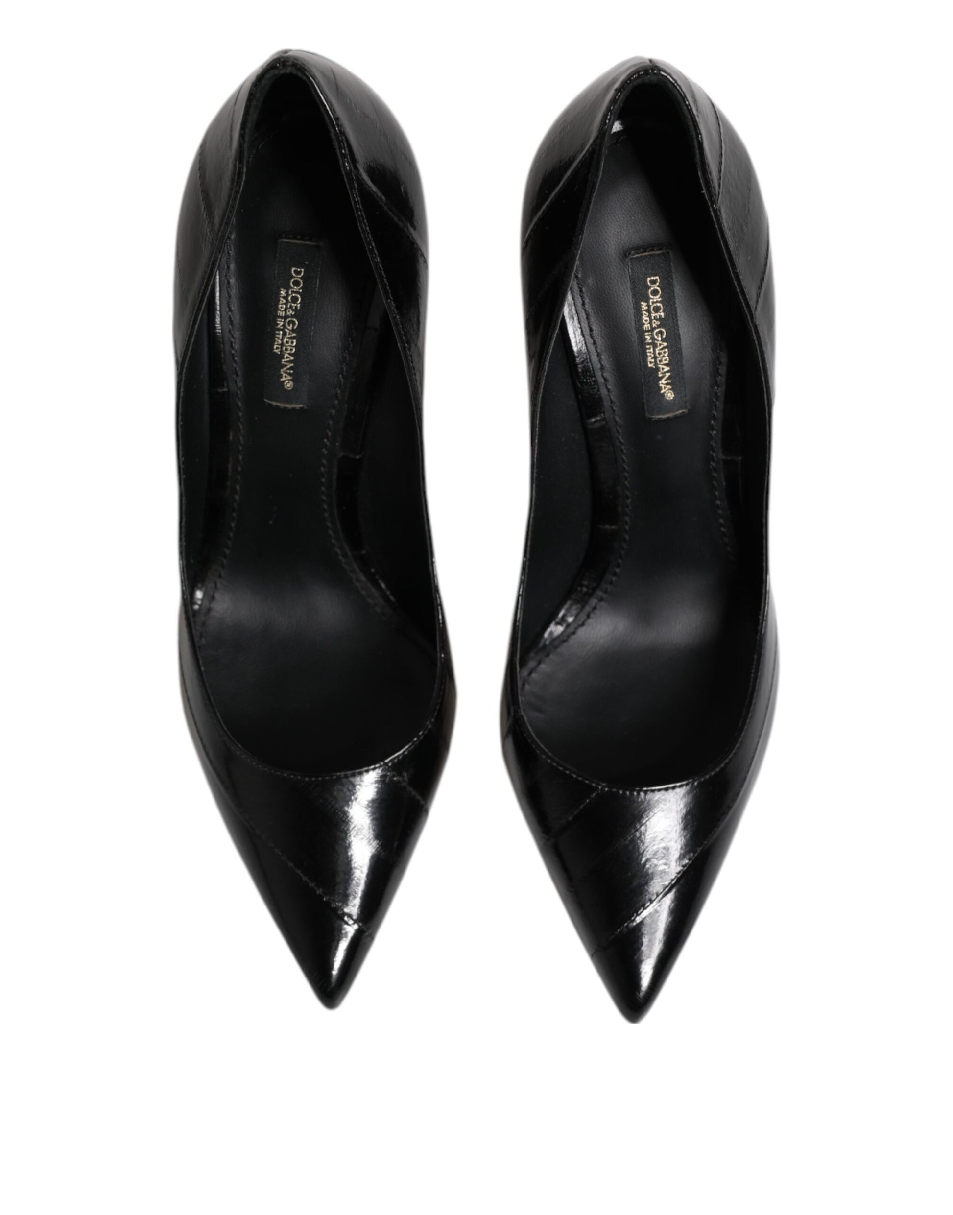 Dolce & Gabbana Black Leather Stiletto High Heels Pumps Shoes Curated Luxury Accessories by Orvyn