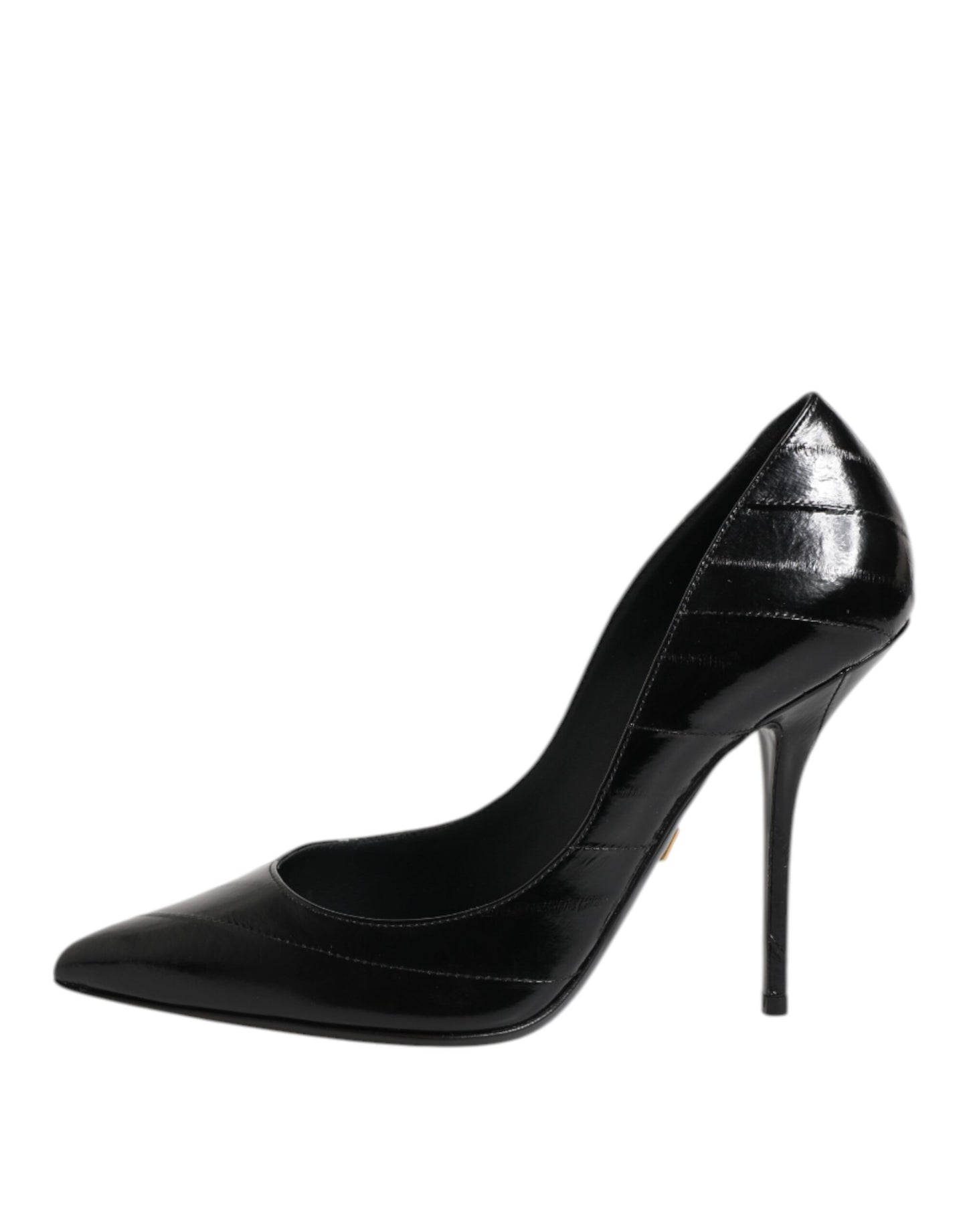 Dolce & Gabbana Black Leather Stiletto High Heels Pumps Shoes Curated Luxury Accessories by Orvyn