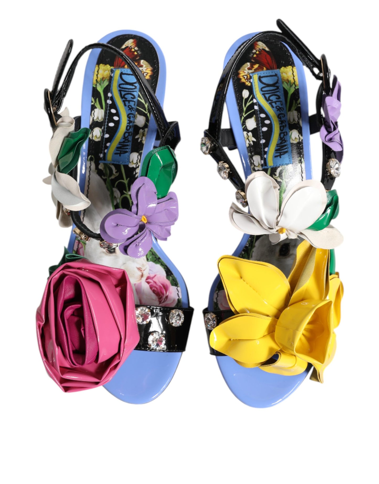 Dolce & Gabbana Multicolor Floral Crystal KEIRA Sandals Shoes Curated Luxury Accessories by Orvyn