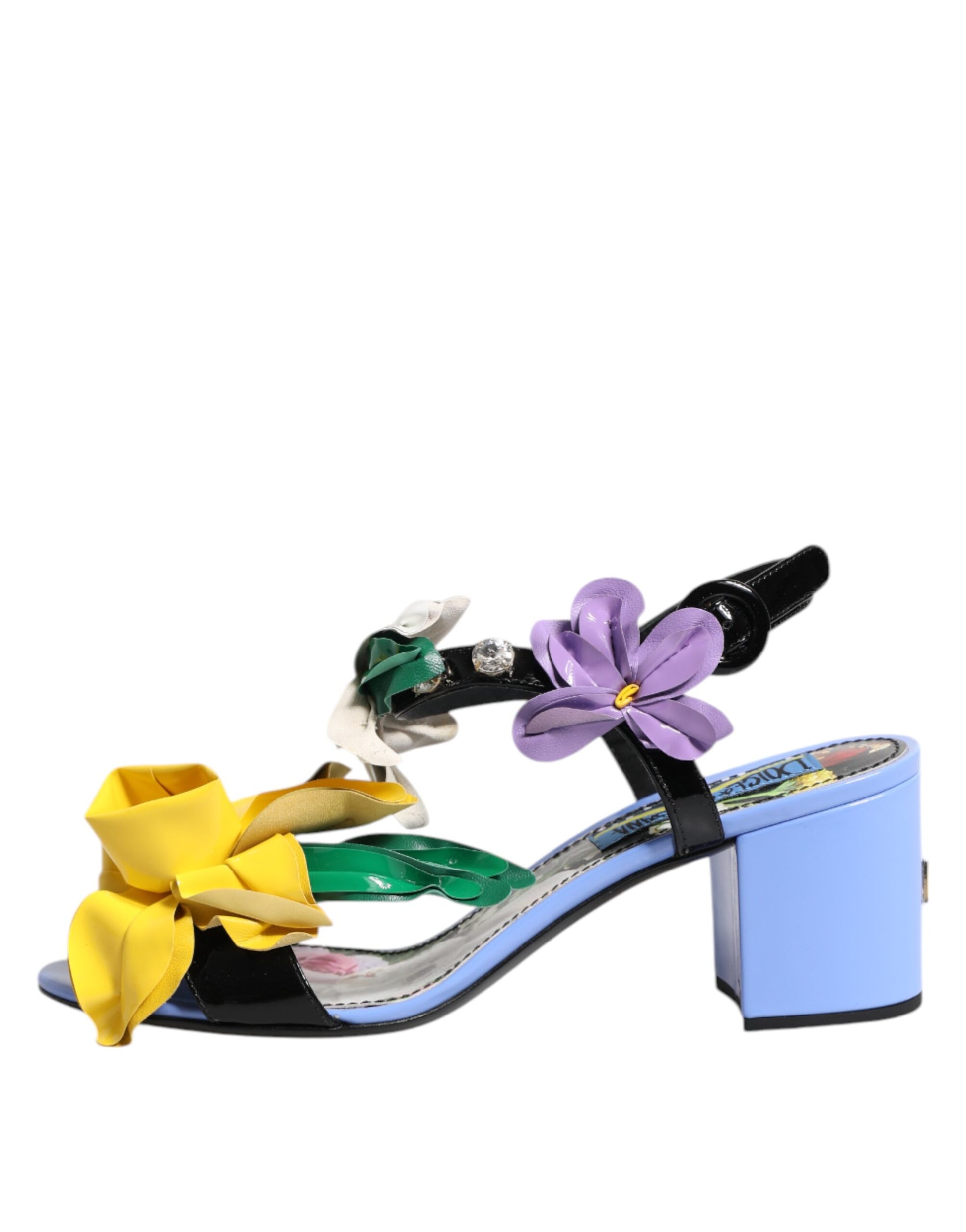 Dolce & Gabbana Multicolor Floral Crystal KEIRA Sandals Shoes Curated Luxury Accessories by Orvyn