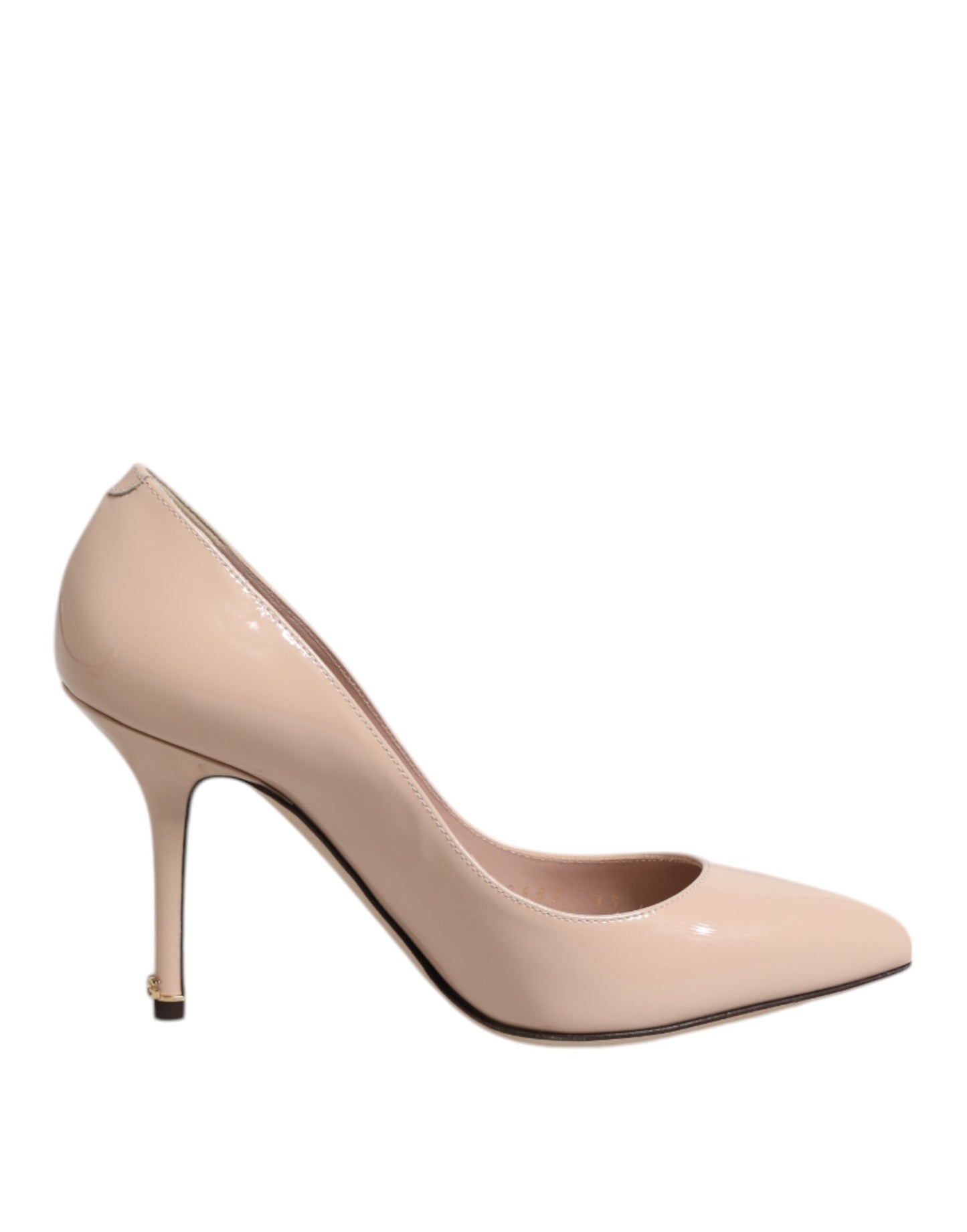 Dolce & Gabbana Beige Patent Leather Stiletto Heel Pumps Shoes Curated Luxury Accessories by Orvyn