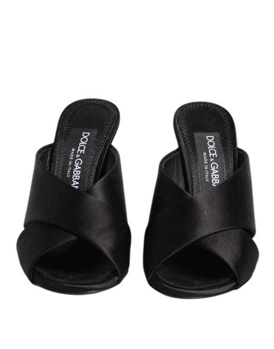 Dolce & Gabbana Black Keira Baroque High Heel Sandals Shoes Curated Luxury Accessories by Orvyn