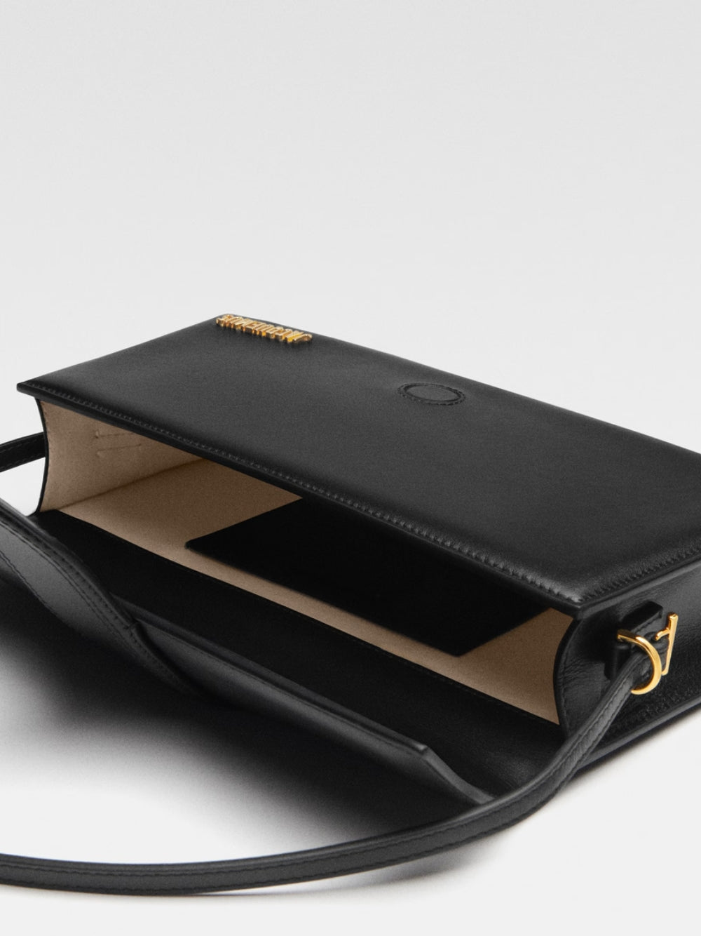Jacquemus Black leather Le Bambino Long bag schwarz