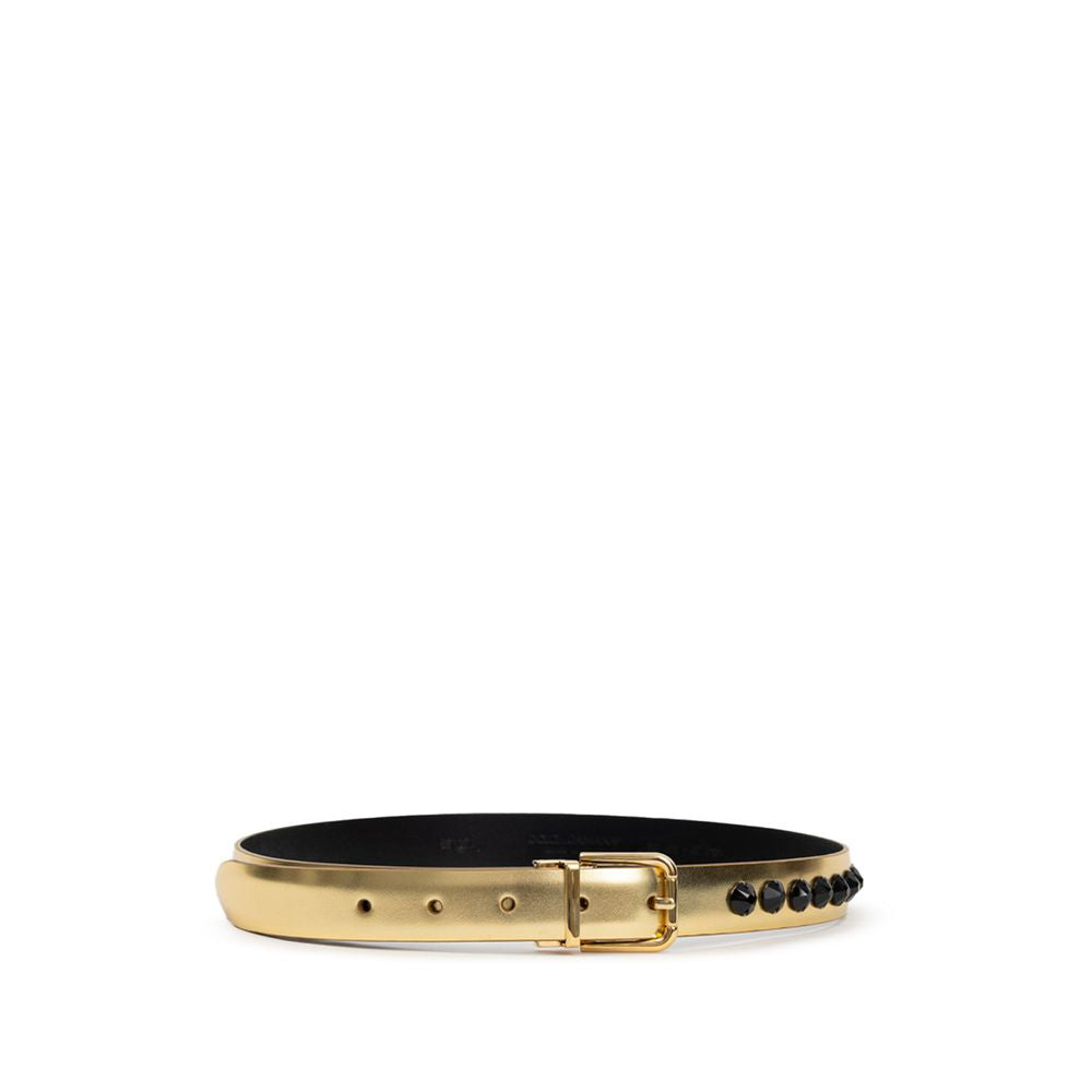 Dolce & Gabbana Gold Leather Regular Belt Curated Luxury Accessories by Orvyn