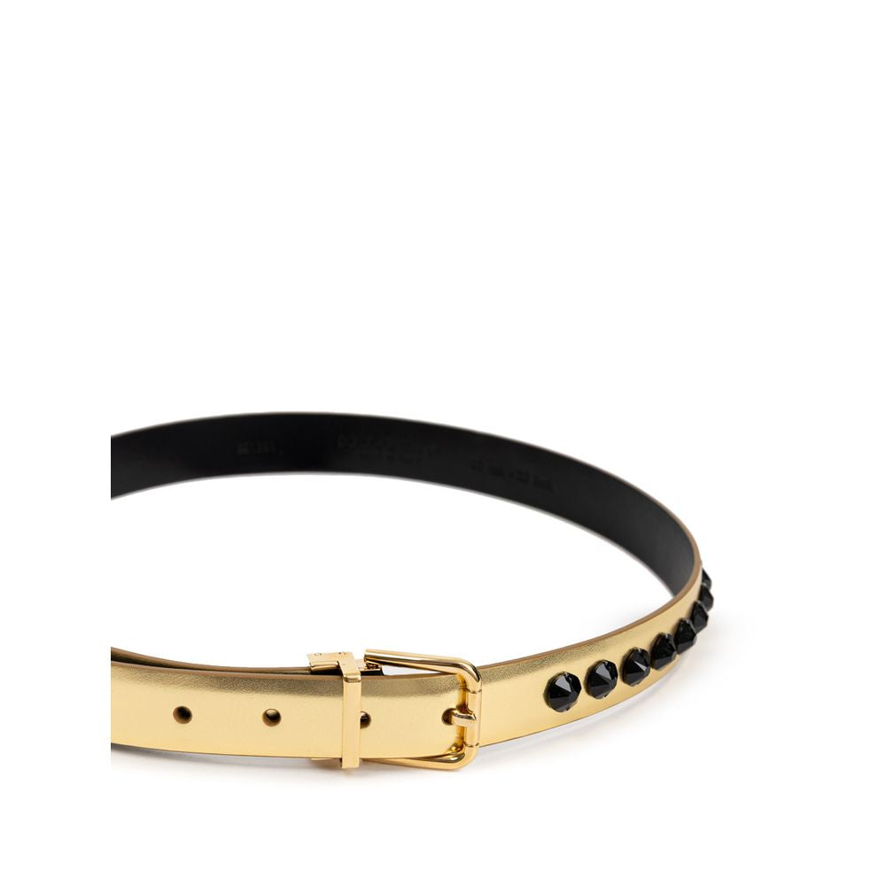 Dolce & Gabbana Gold Leather Regular Belt Curated Luxury Accessories by Orvyn