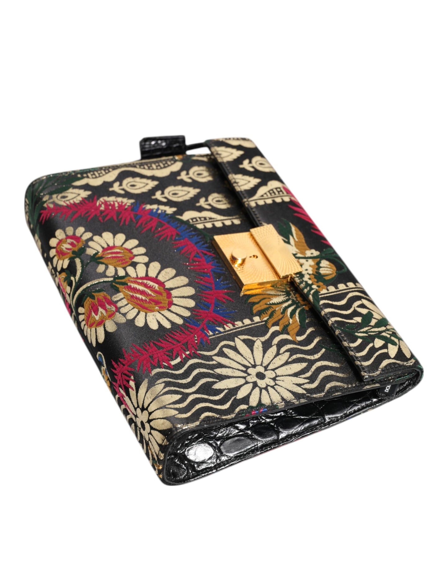 Dolce & Gabbana Multicolor Jacquard Floral Document Briefcase Bag Curated Luxury Accessories by Orvyn