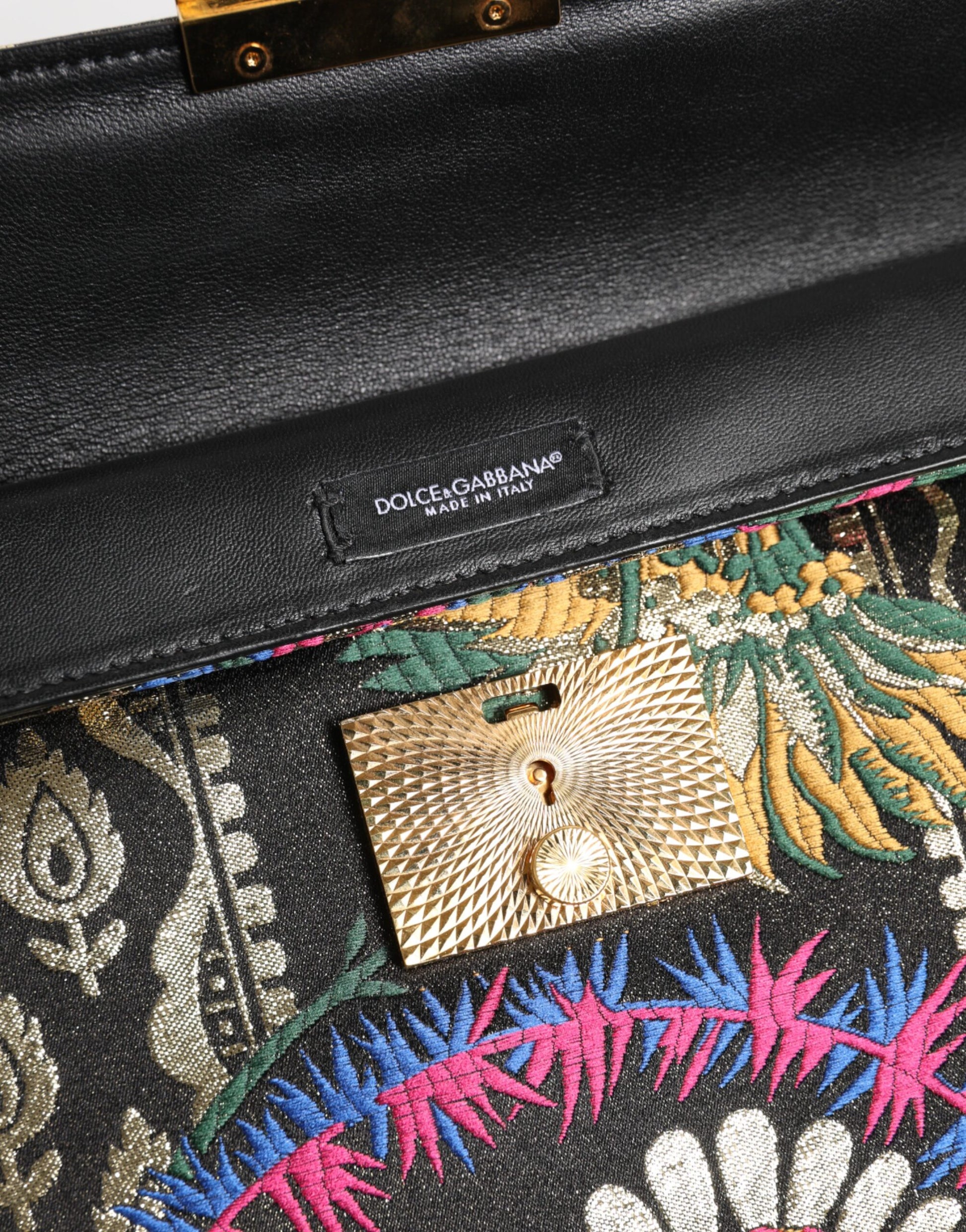 Dolce & Gabbana Multicolor Jacquard Floral Document Briefcase Bag Curated Luxury Accessories by Orvyn