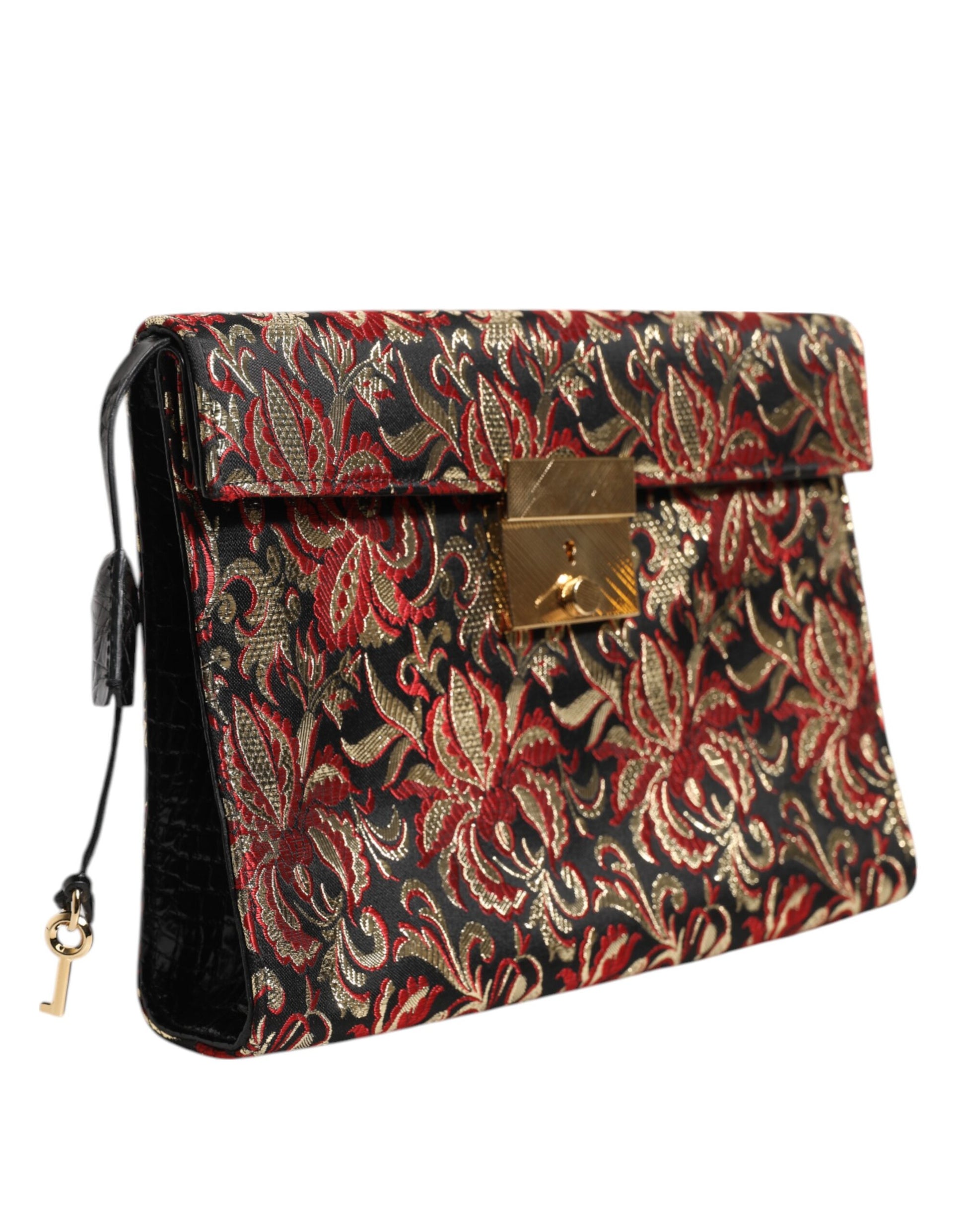 Dolce & Gabbana Multicolor Jacquard Floral Document Briefcase Bag Curated Luxury Accessories by Orvyn