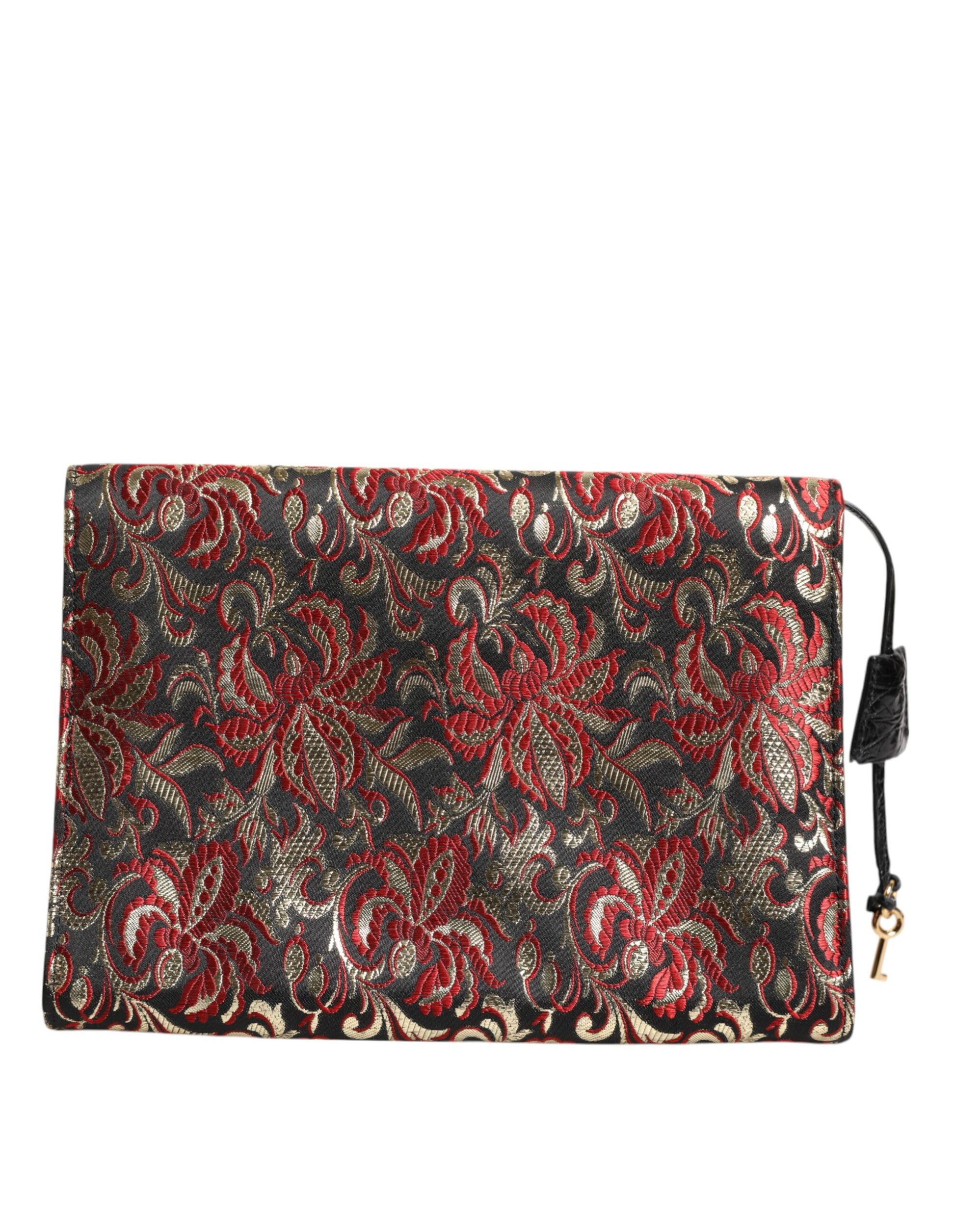 Dolce & Gabbana Multicolor Jacquard Floral Document Briefcase Bag Curated Luxury Accessories by Orvyn