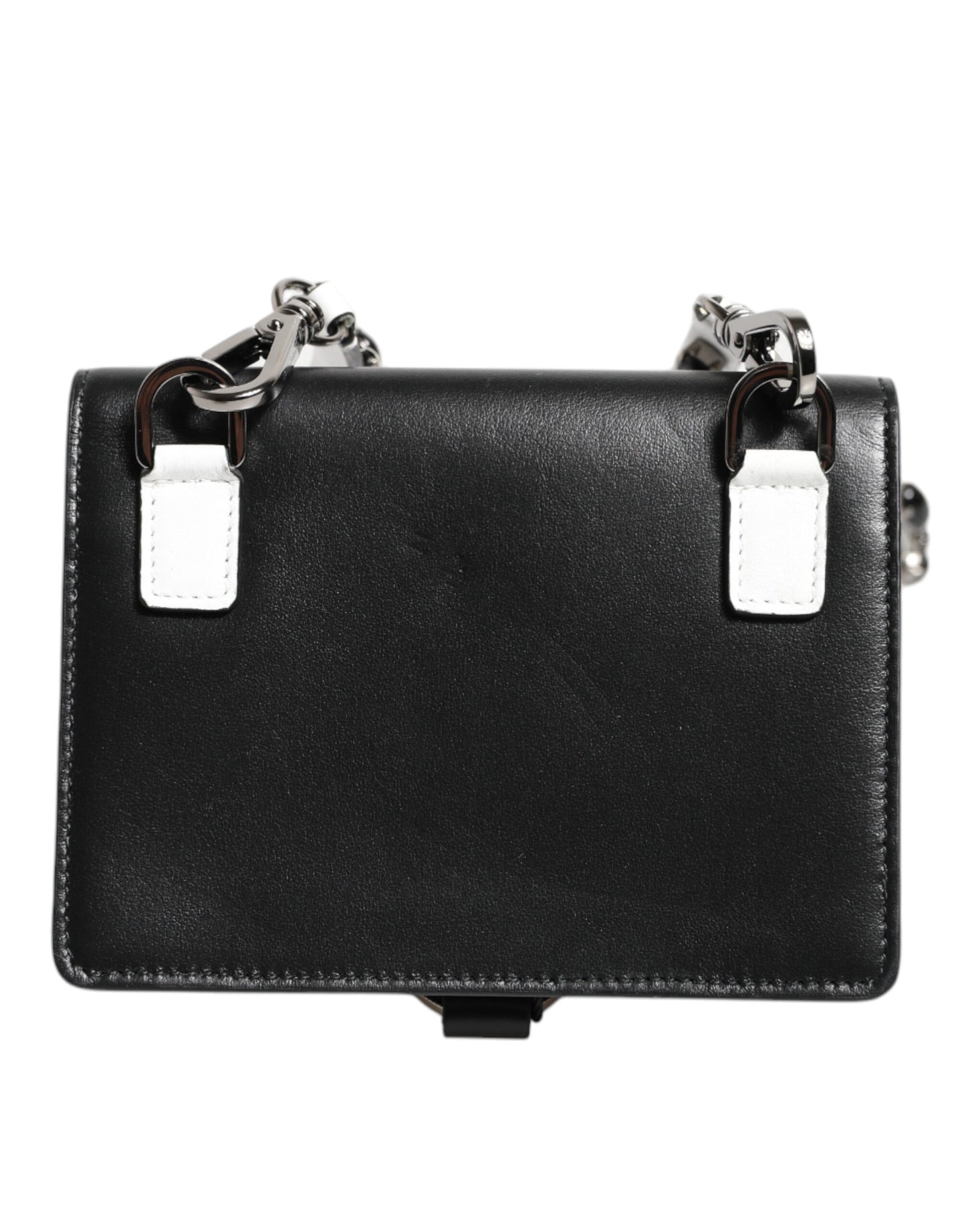 Dolce & Gabbana Black Leather Crystal Embellished Card Holder Wallet Curated Luxury Accessories by Orvyn