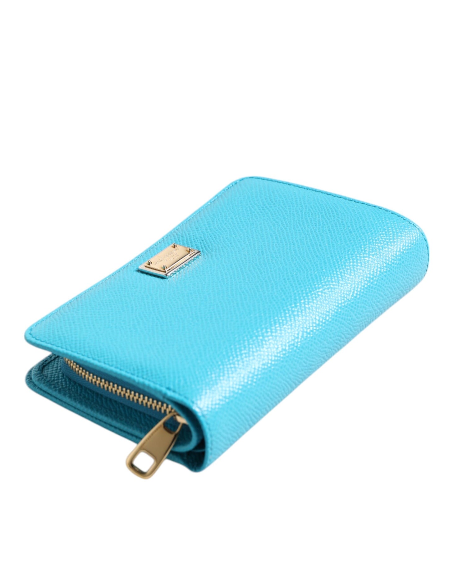 Dolce & Gabbana Light Blue Leather Bifold Continental Clutch Wallet Curated Luxury Accessories by Orvyn