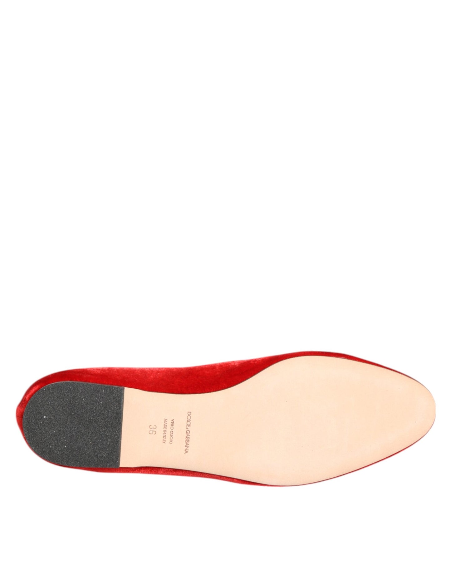 Dolce & Gabbana Red Velvet DG Heart Loafers Flats Shoes Curated Luxury Accessories by Orvyn