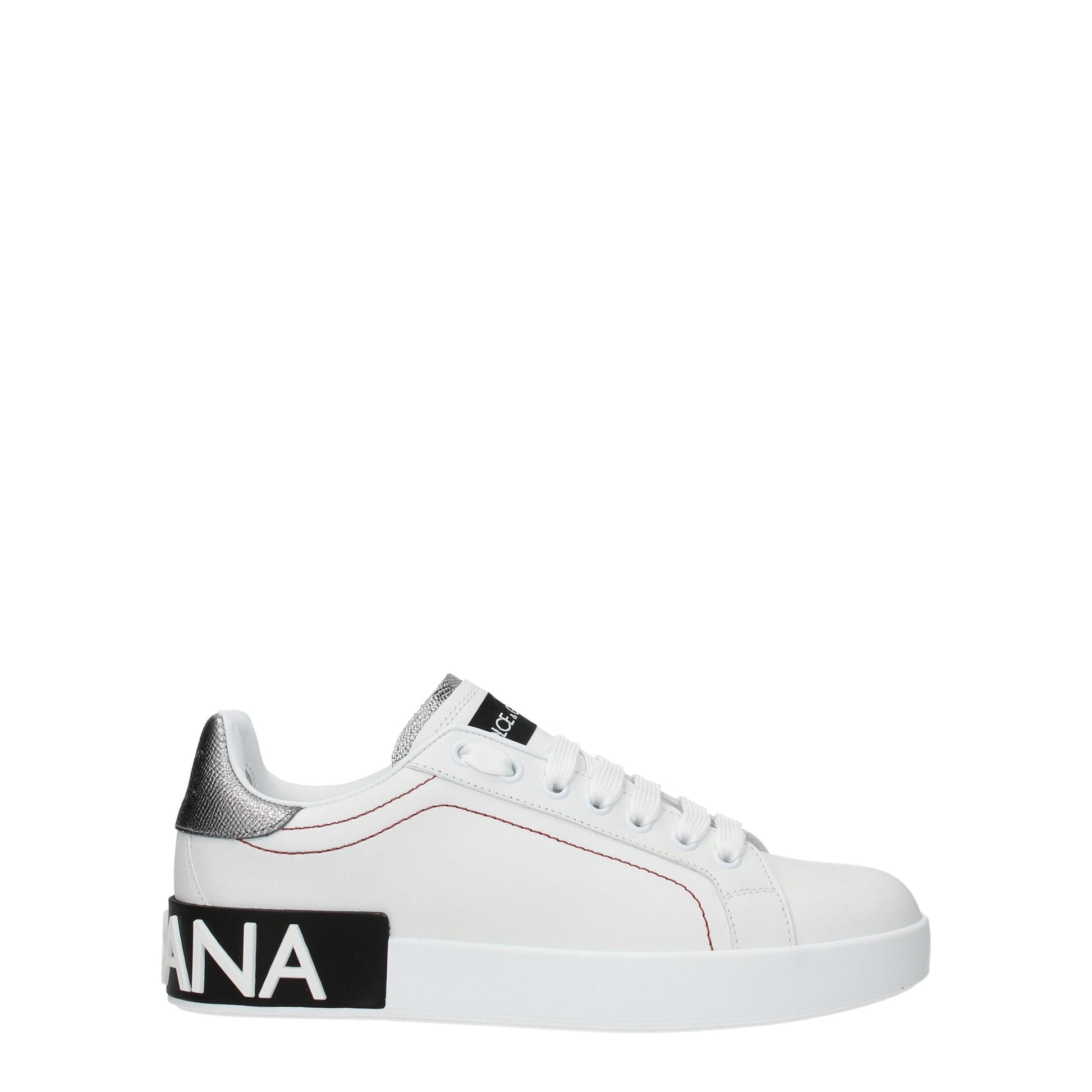 Dolce & Gabbana White Leather Low Top Sneakers weiss