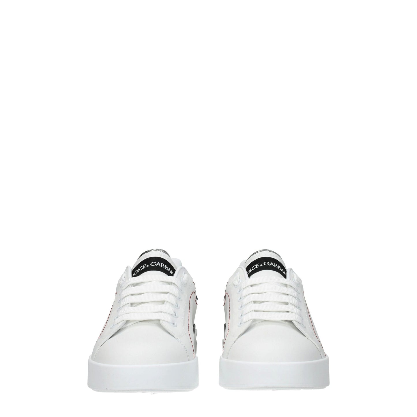 Dolce & Gabbana White Leather Low Top Sneakers weiss