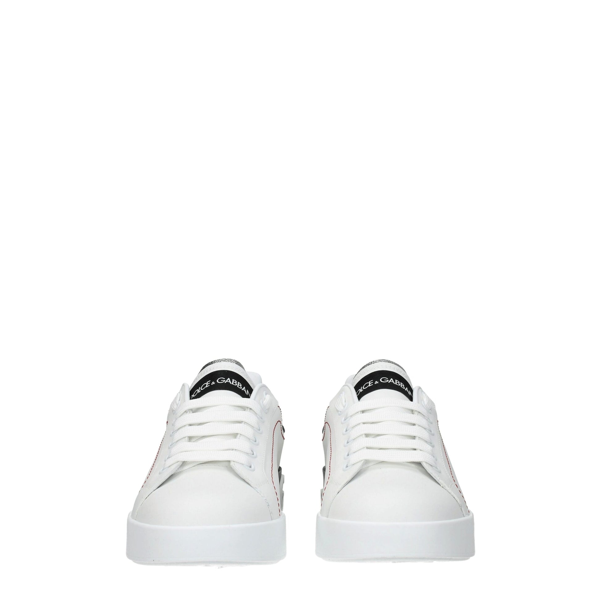Dolce & Gabbana White Leather Low Top Sneakers weiss