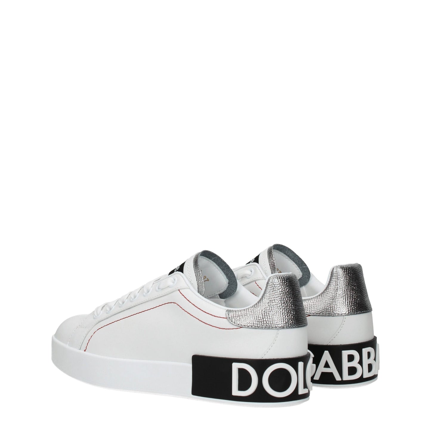 Dolce & Gabbana White Leather Low Top Sneakers weiss