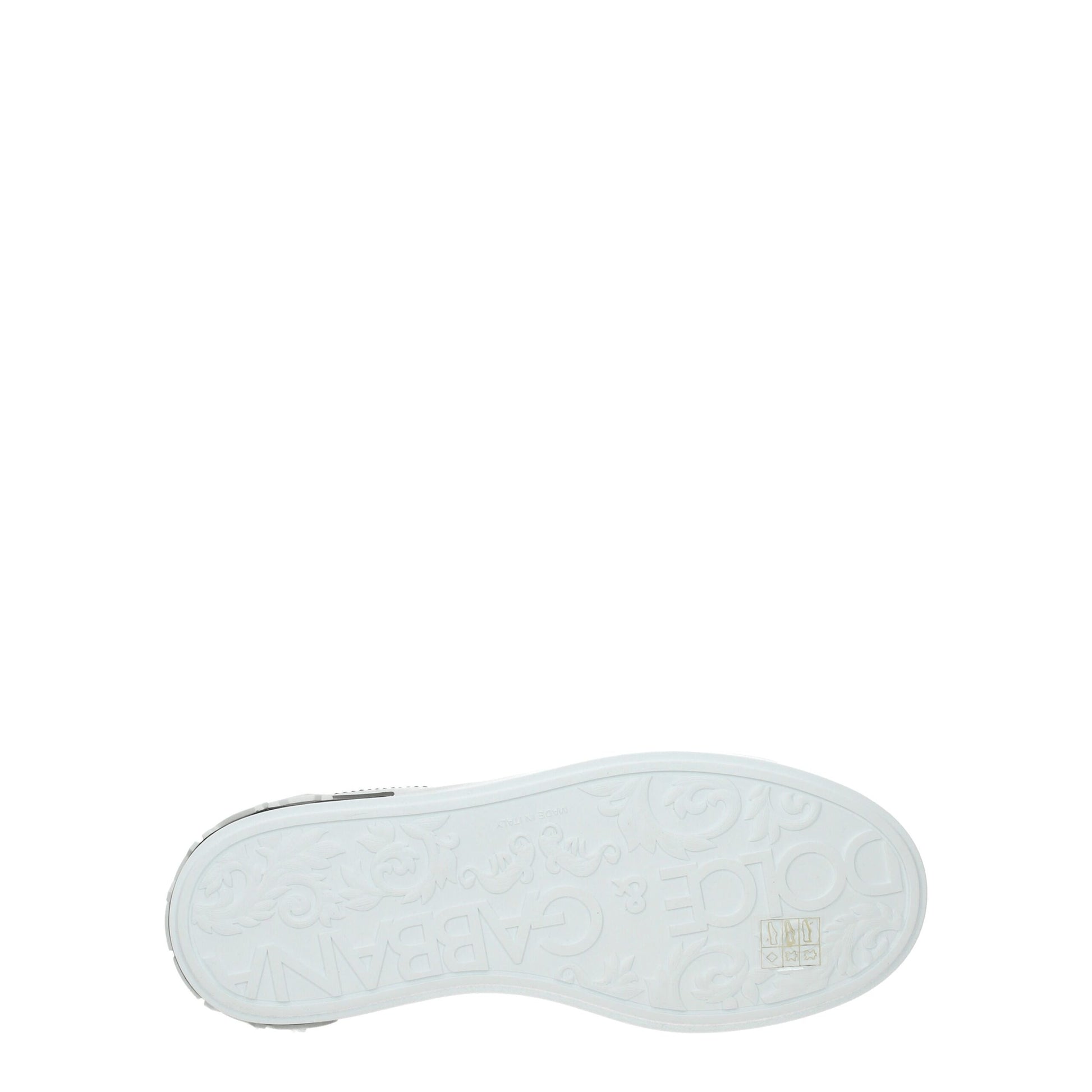 Dolce & Gabbana White Leather Low Top Sneakers weiss