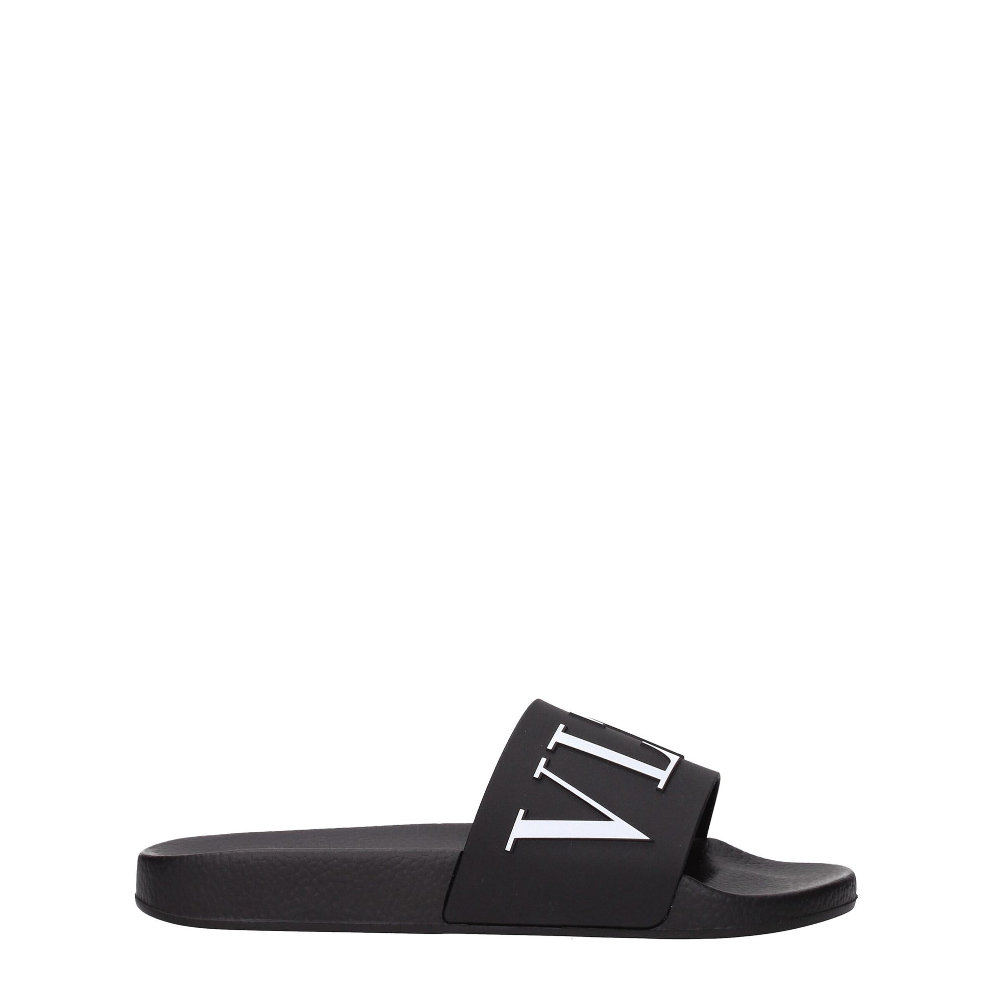 Valentino Garavani Black Cotton Slippers schwarz