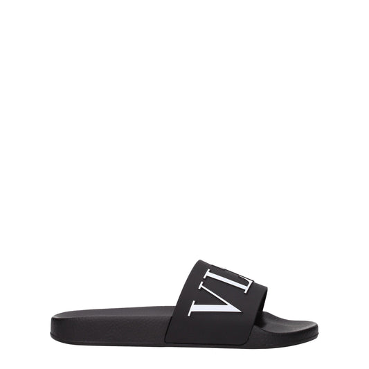 Valentino Garavani Black Cotton Slippers schwarz