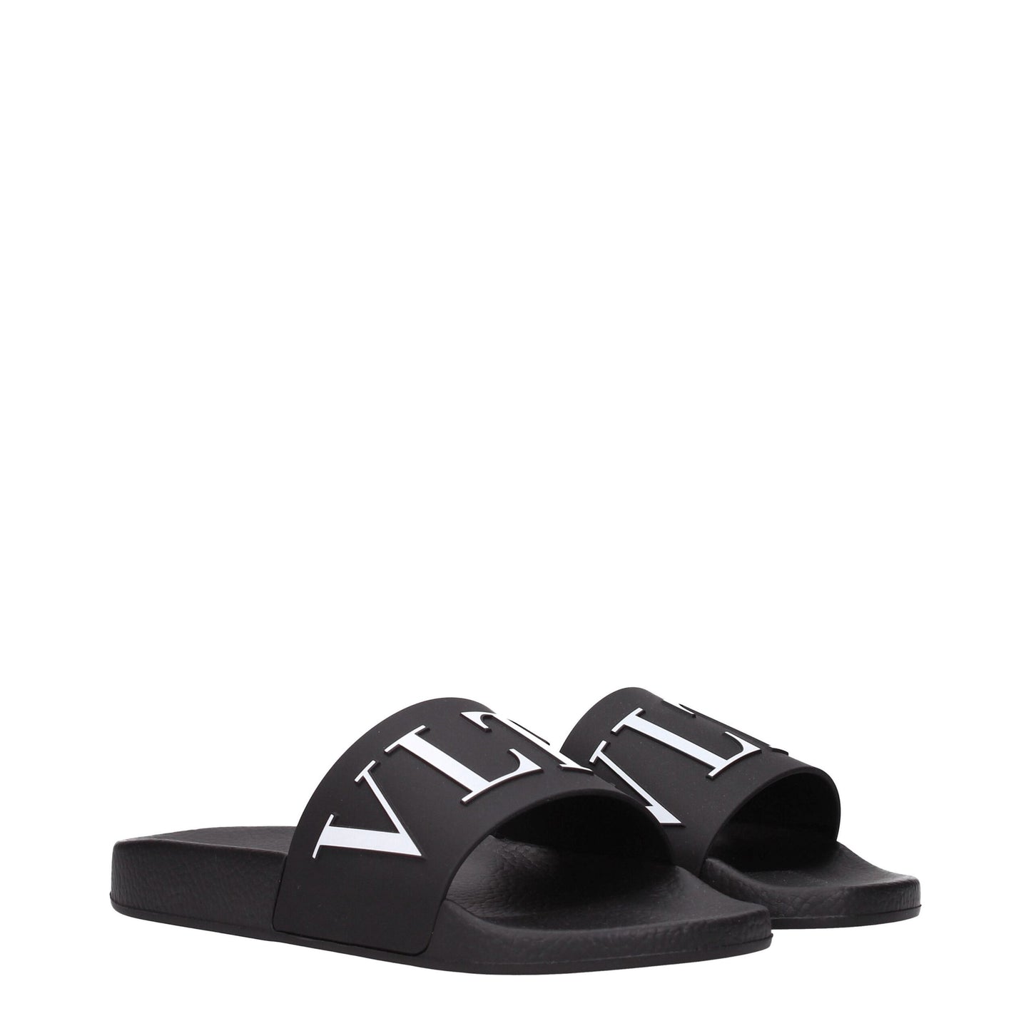 Valentino Garavani Black Cotton Slippers schwarz