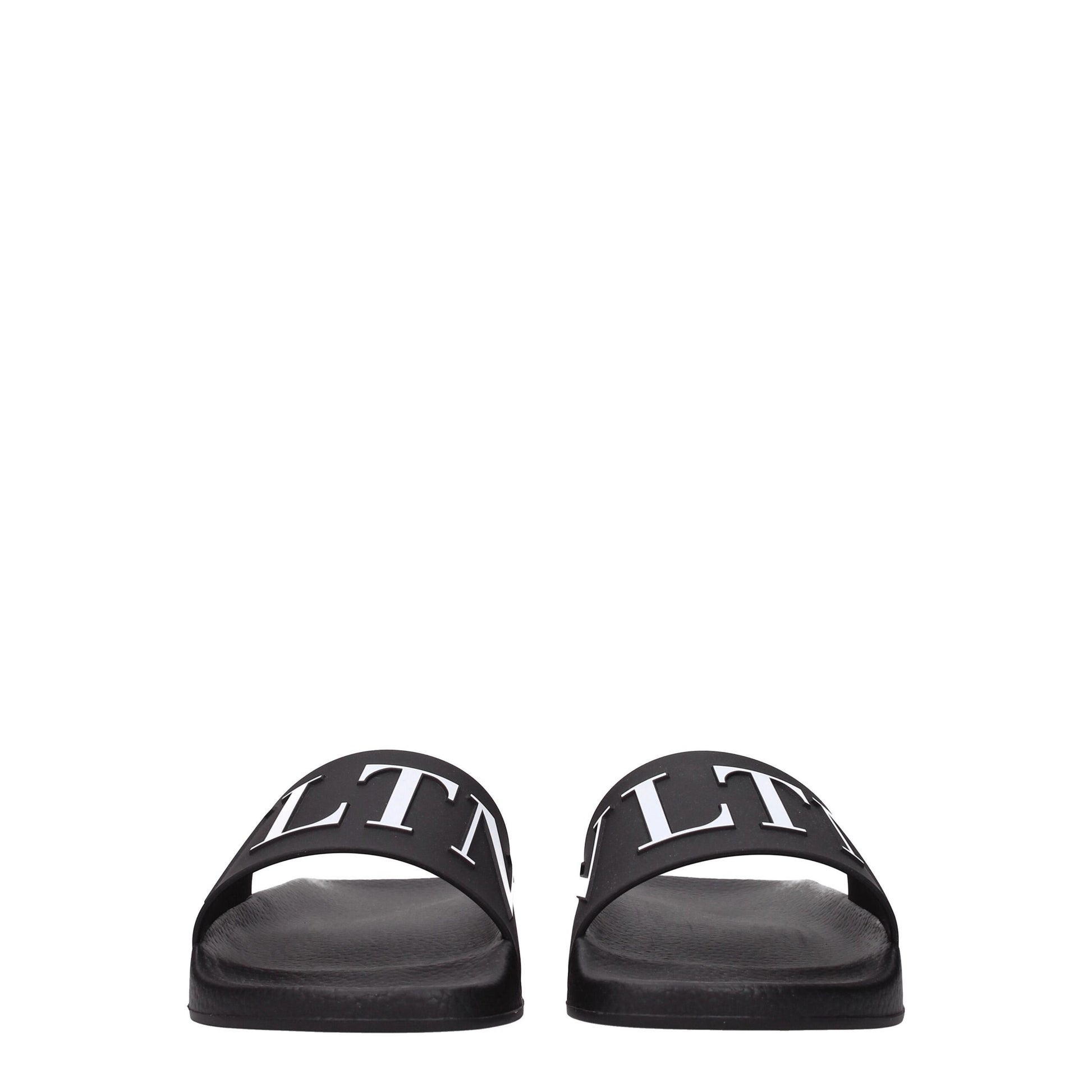Valentino Garavani Black Cotton Slippers schwarz