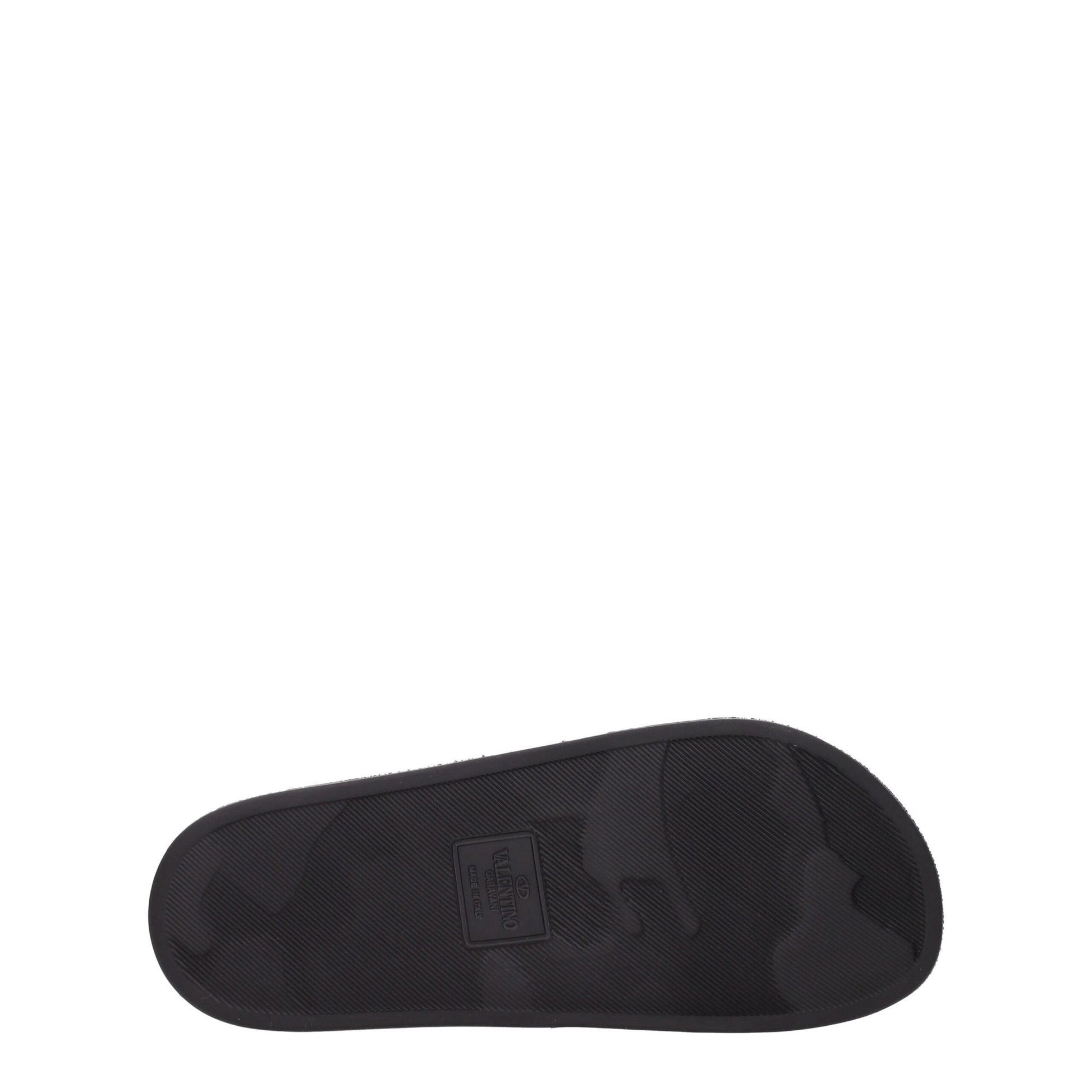 Valentino Garavani Black Cotton Slippers schwarz