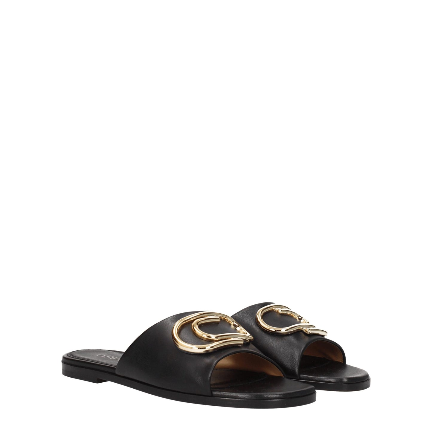 Off-White Black Leather Slippers Curated Luxury Accessories by Orvyn