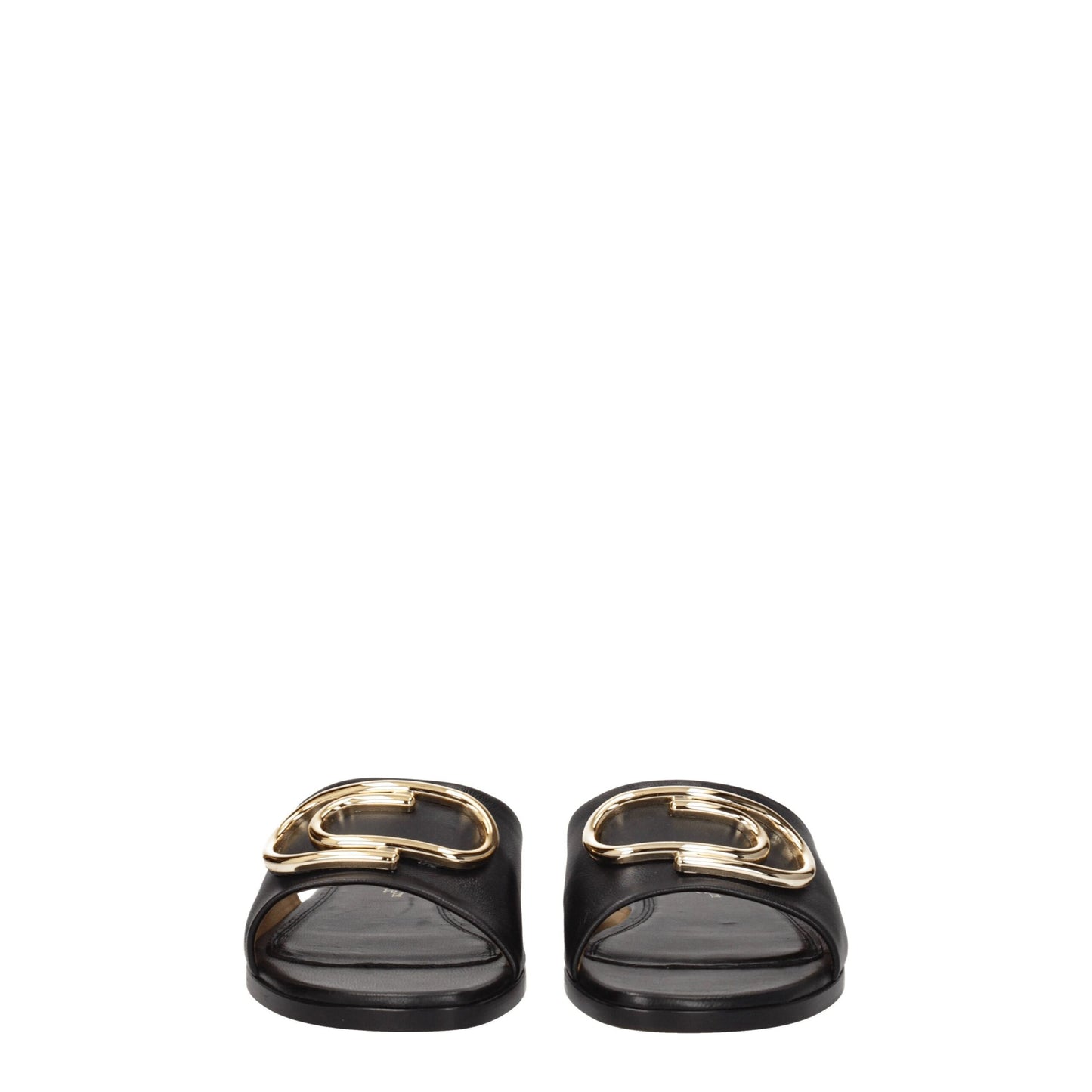 Off-White Black Leather Slippers Curated Luxury Accessories by Orvyn