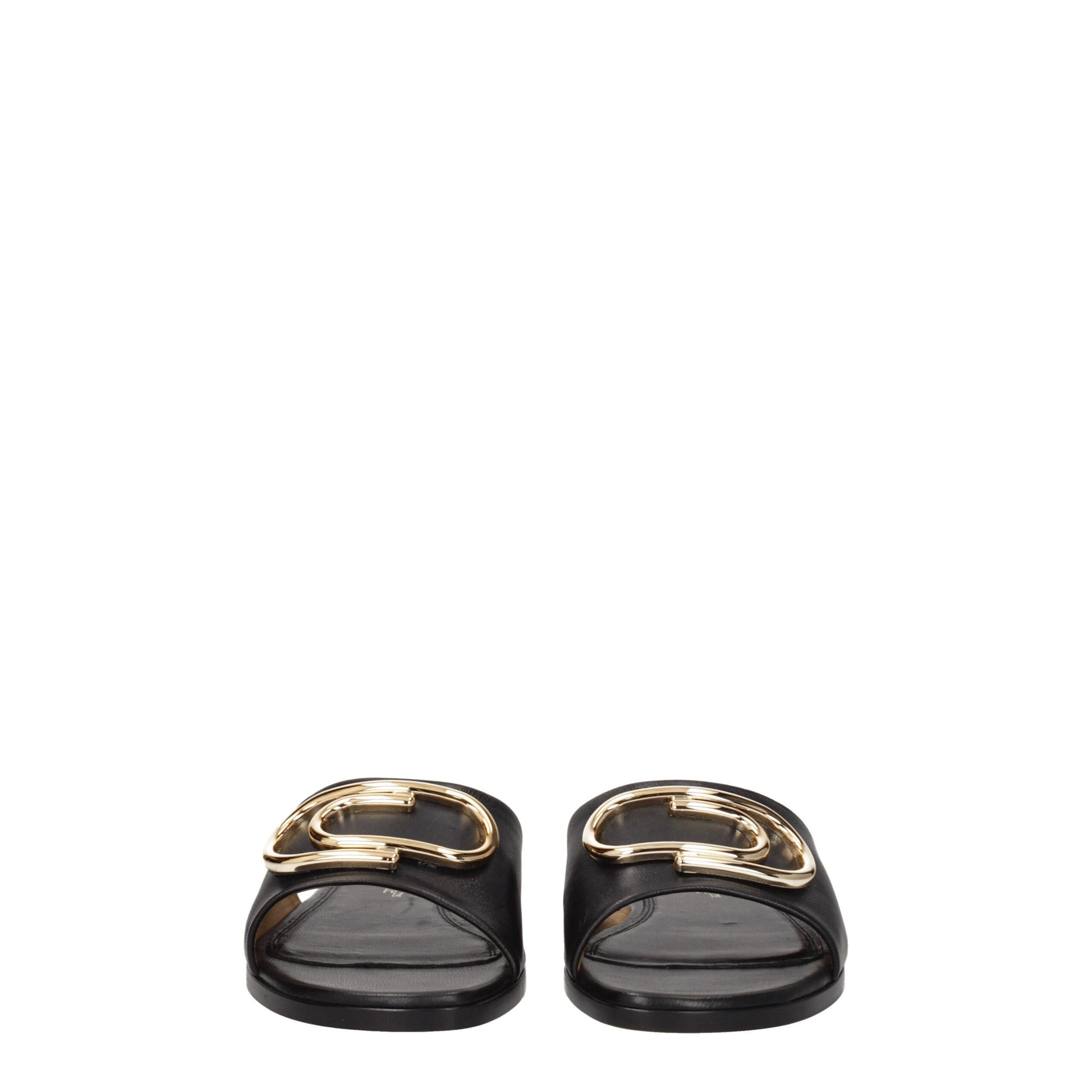 Off-White Black Leather Slippers Curated Luxury Accessories by Orvyn
