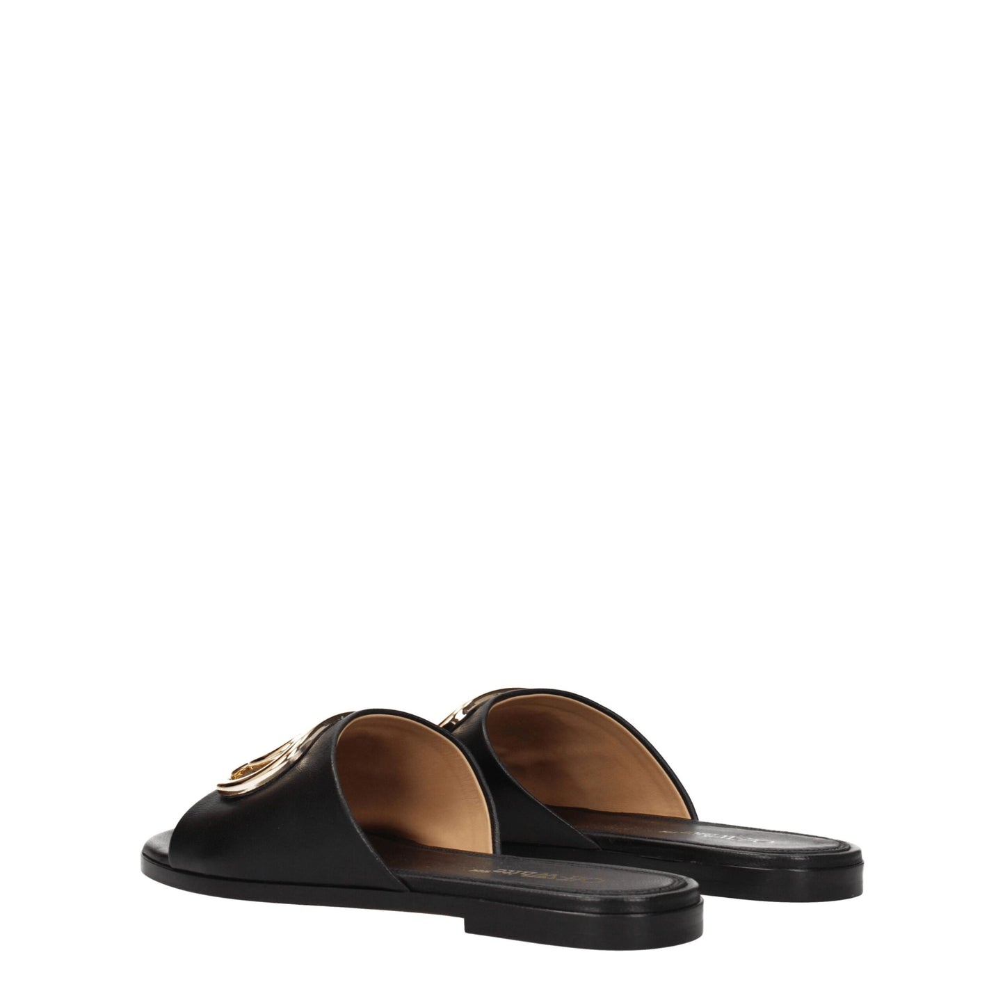 Off-White Black Leather Slippers Curated Luxury Accessories by Orvyn