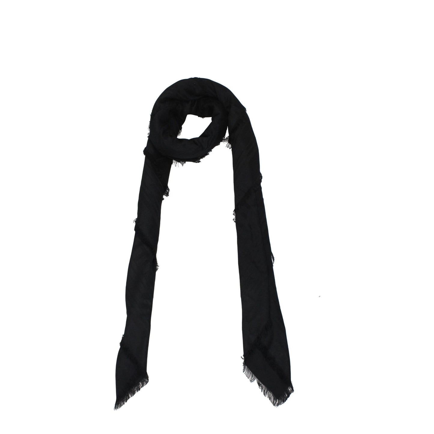 Balmain Black Viscose Foulard schwarz