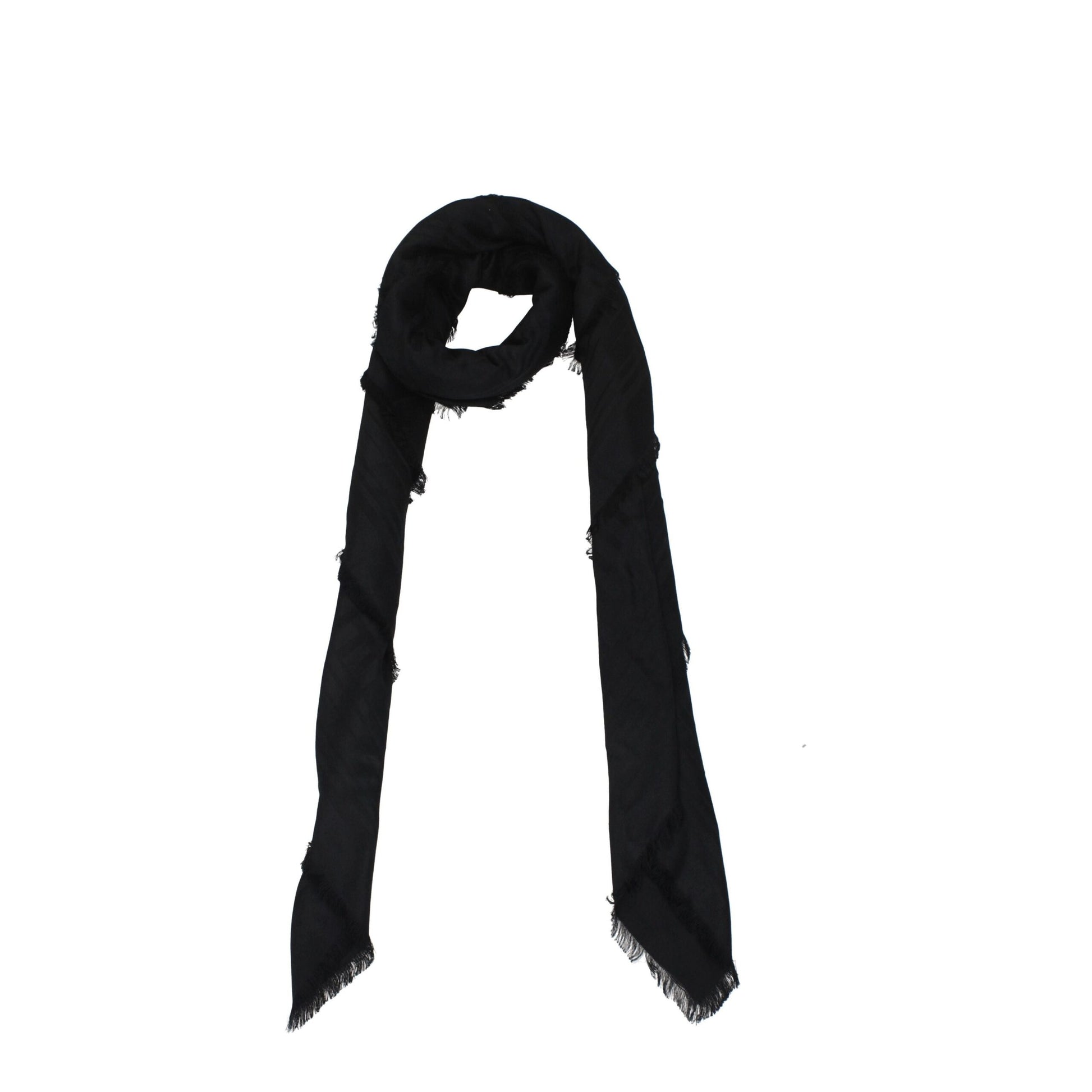 Balmain Black Viscose Foulard schwarz